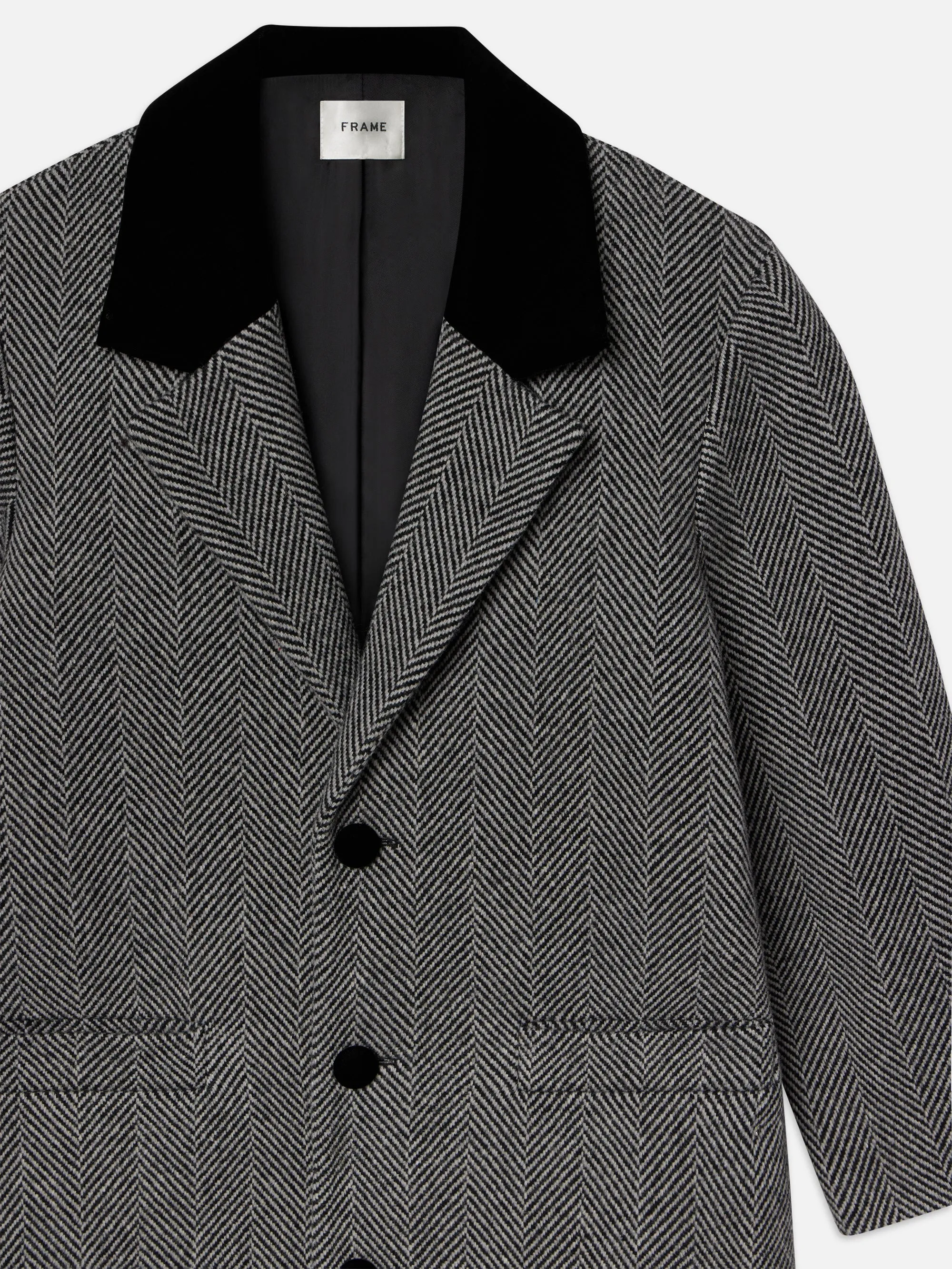 Long Herringbone Coat -- Black Multi sold by Frame Denim product image thumbnail 2