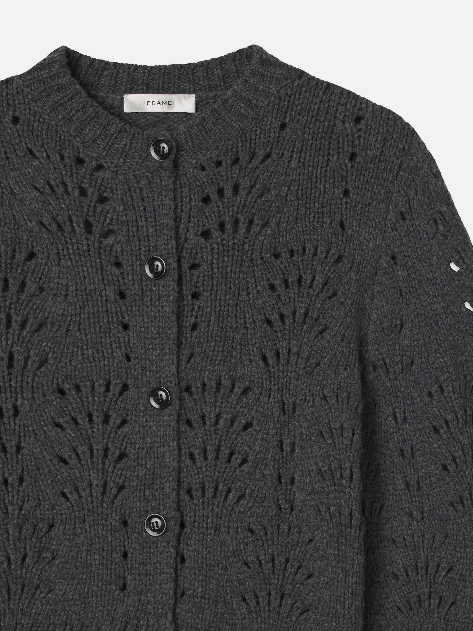 Textured Stitch Cardigan -- Dark Gris Heather sold by Frame Denim product image thumbnail 4