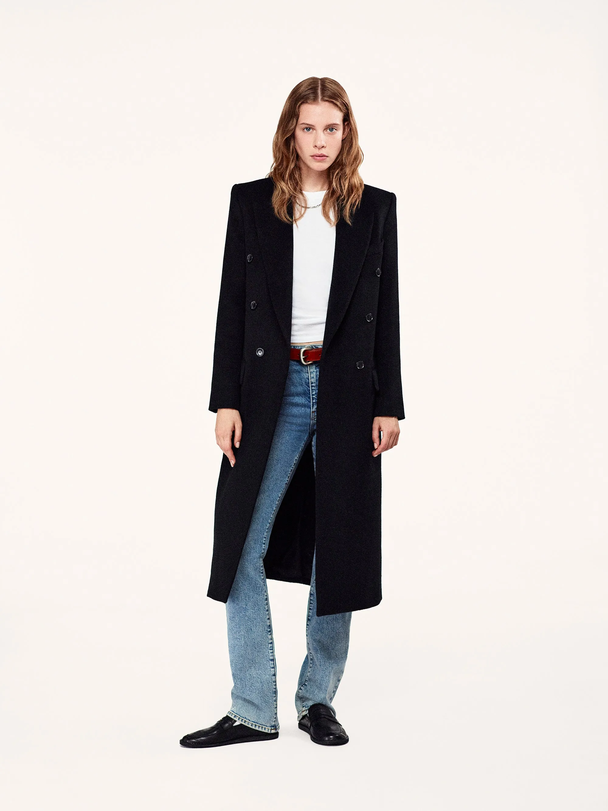 Double-Breasted Tailored Coat -- Black sold by Frame Denim product image thumbnail 2