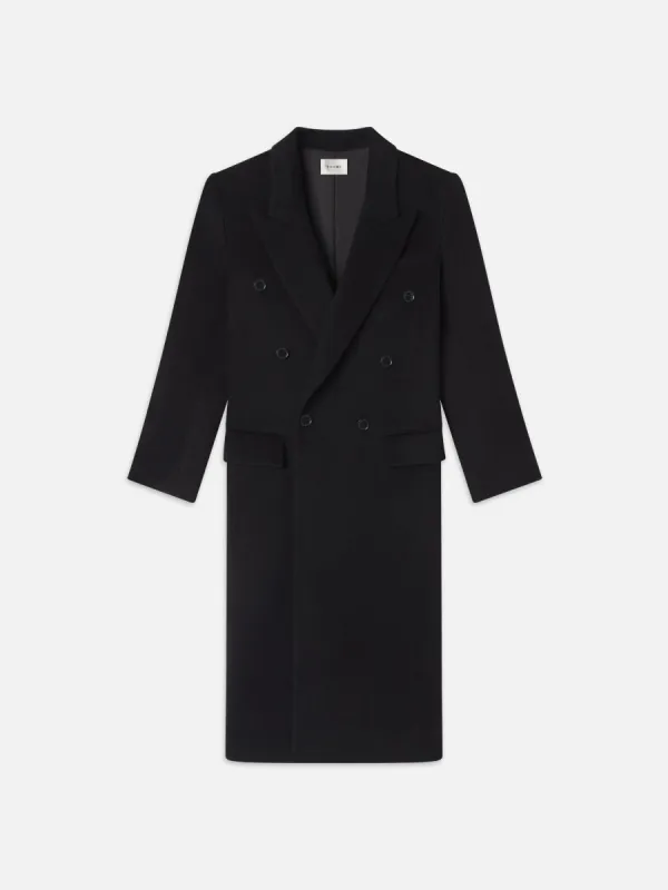 Double-Breasted Tailored Coat -- Black sold by Frame Denim