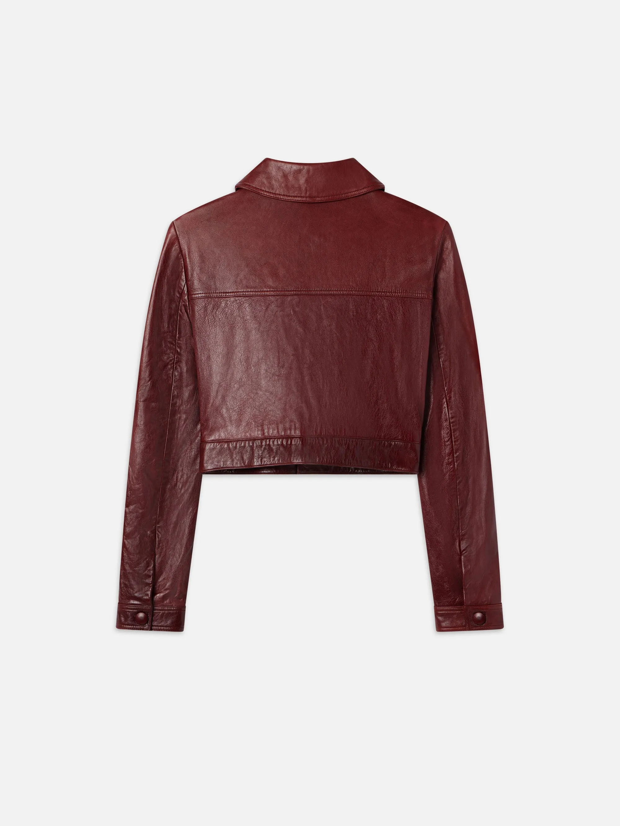 Leather Button Front Jacket -- Syrah Red sold by Frame Denim product image thumbnail 5