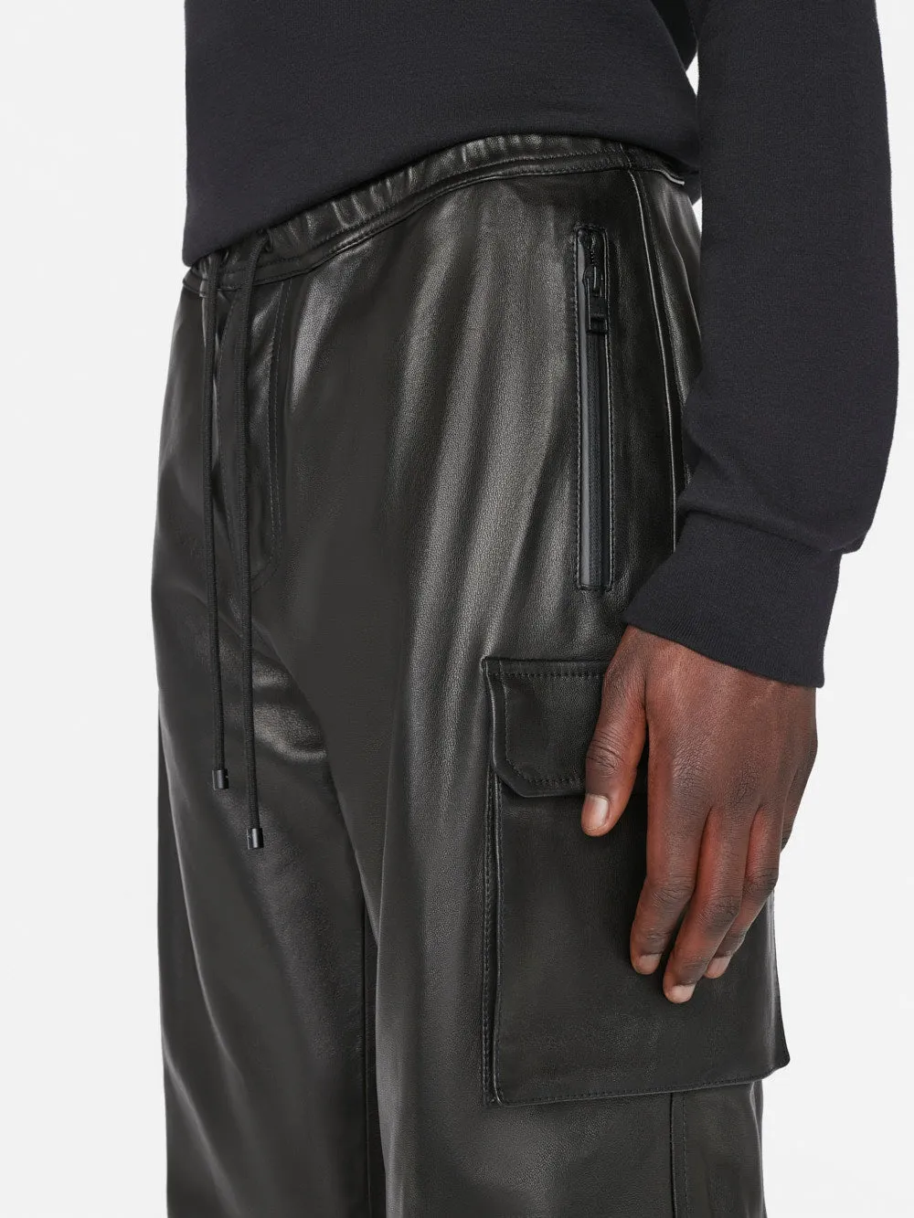 Cargo Leather Pant -- Noir sold by Frame Denim product image thumbnail 4