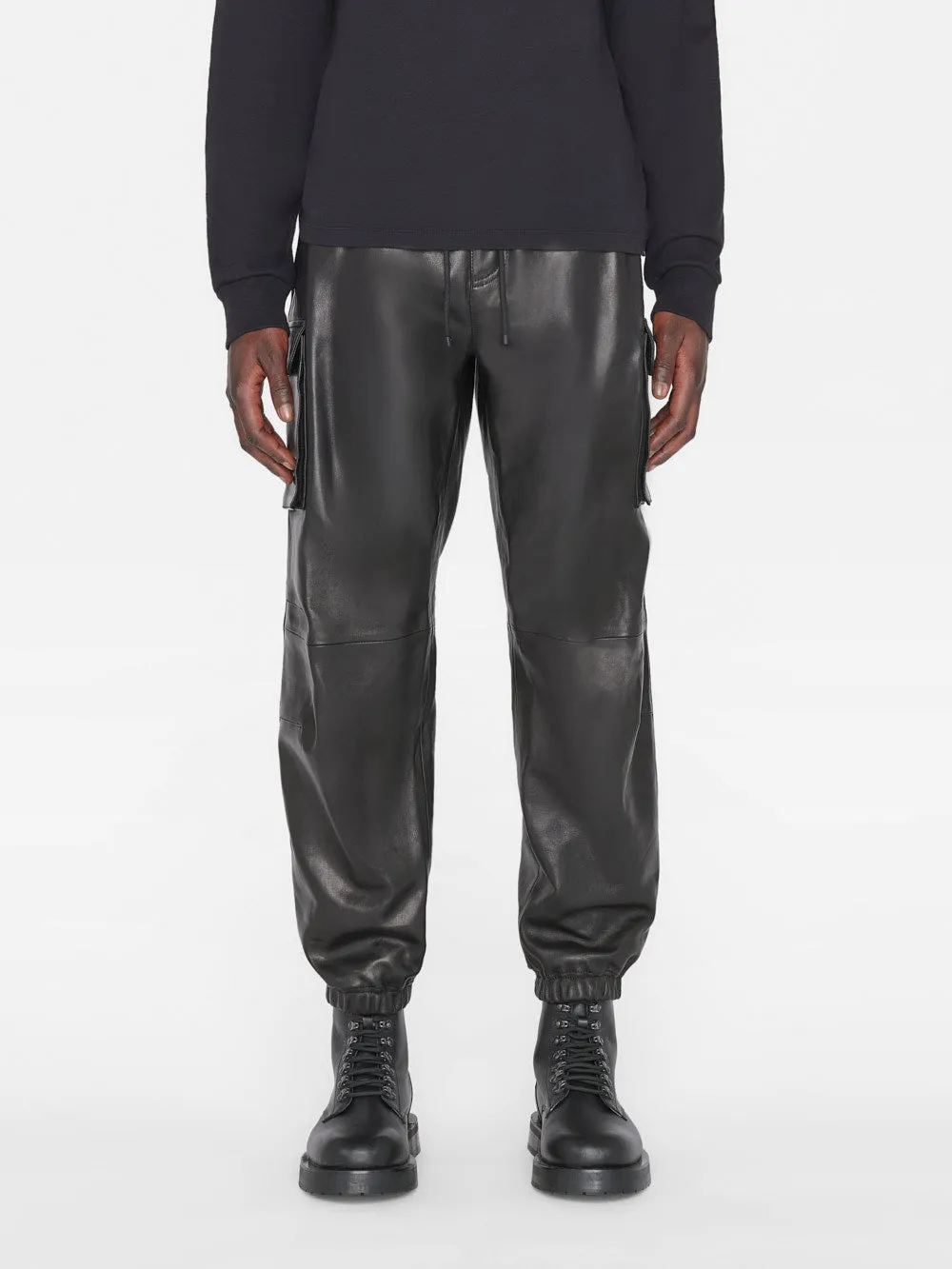 Cargo Leather Pant -- Noir sold by Frame Denim product image thumbnail 3
