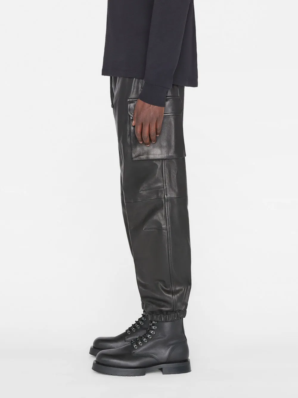 Cargo Leather Pant -- Noir sold by Frame Denim product image thumbnail 5