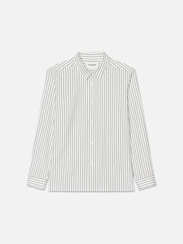Classic Woven Shirt -- Navy Stripe sold by Frame Denim