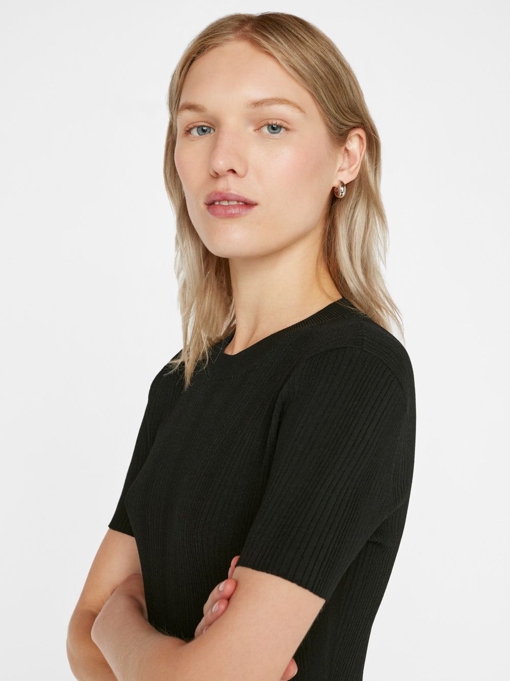 Mixed Rib Cutout Mini Dress -- Noir sold by Frame Denim product image thumbnail 5