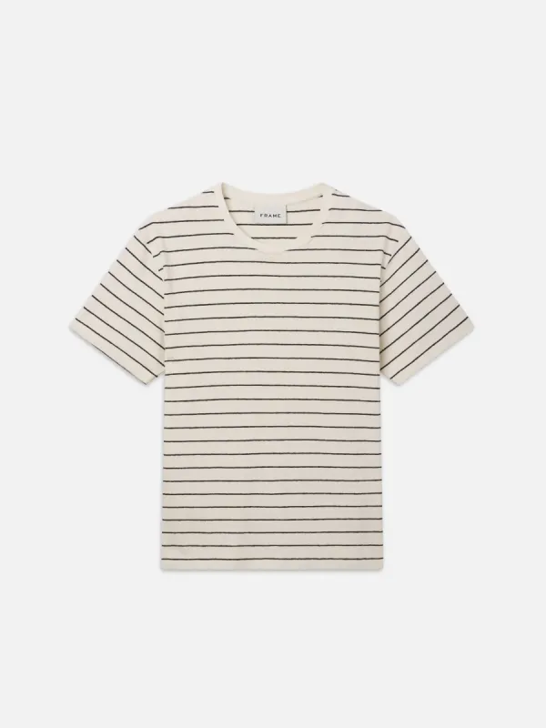 Relaxed Stripe Tee -- Natural/Black sold by Frame Denim