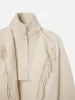 Jacquard Fringe Coat -- Stone sold by Frame Denim
