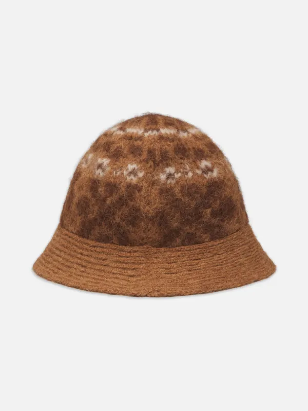 The Fair Isle Bucket Hat -- Camel Multi made by Frame Denim