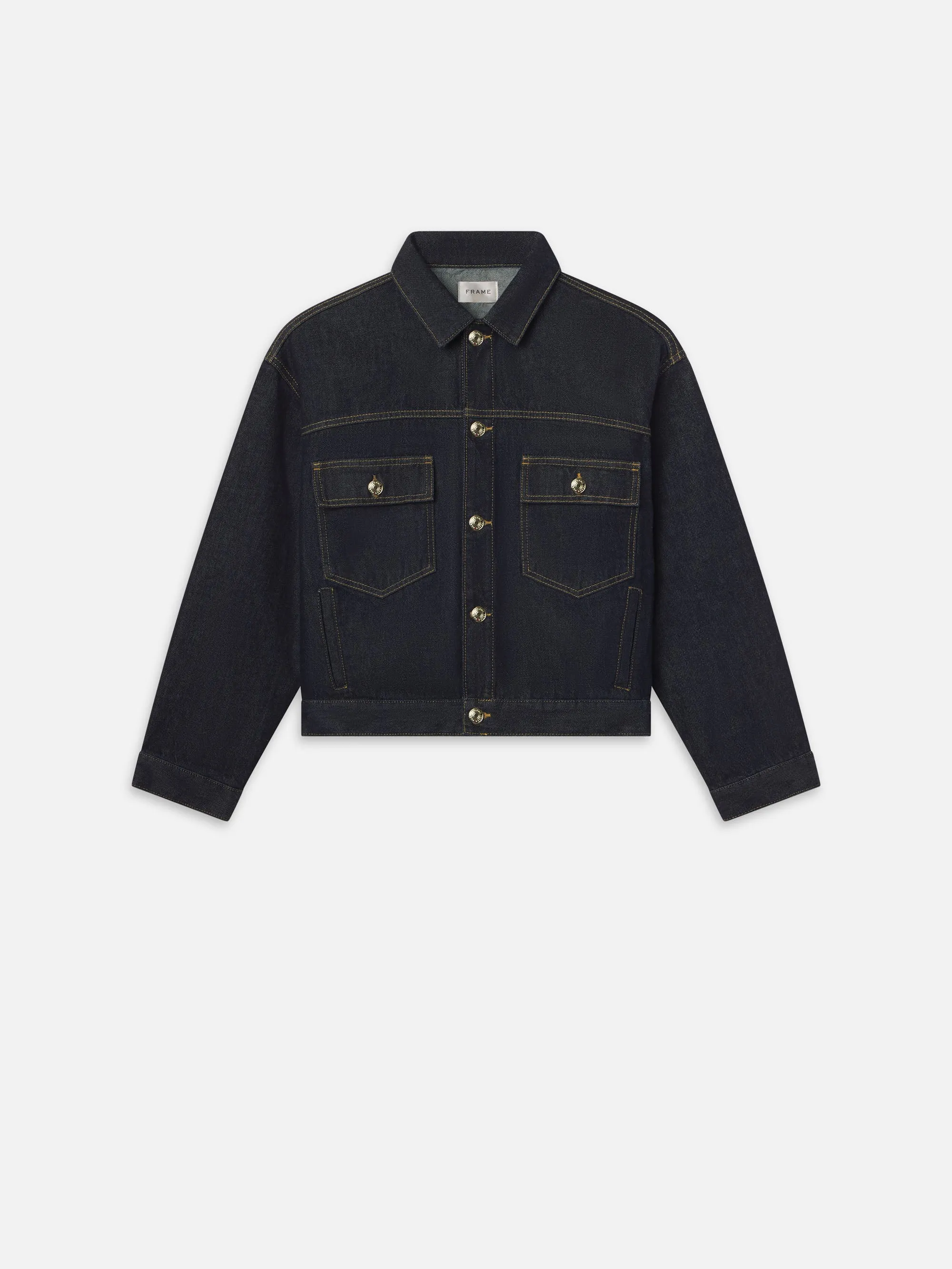 The Boxy Jacket -- Rinse sold by Frame Denim