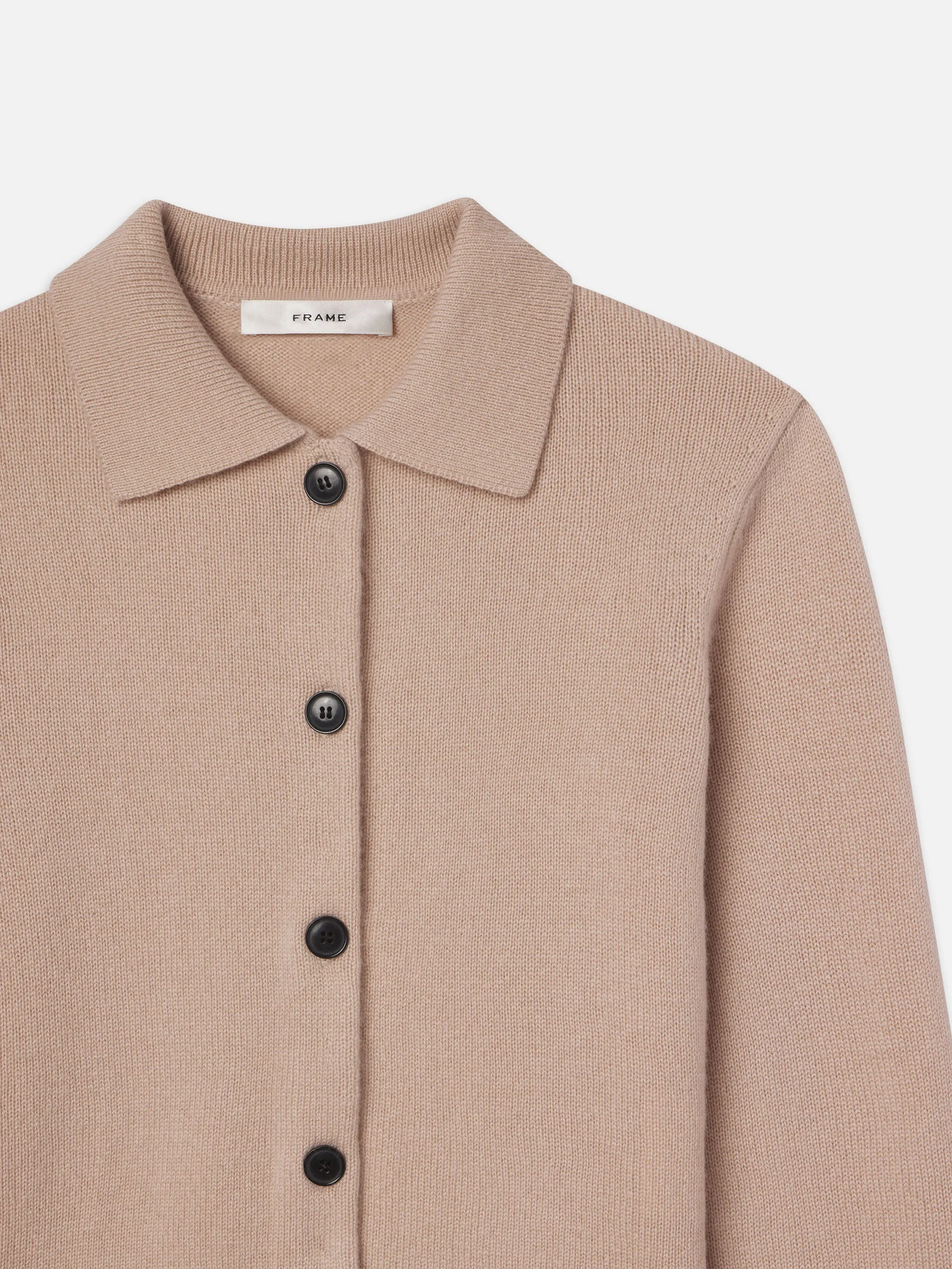 Shrunken Cashmere Cardi -- Almond Pink sold by Frame Denim product image thumbnail 3