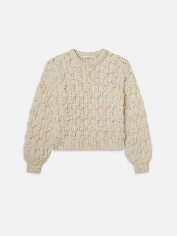 Popcorn Stripe Sweater -- Cream sold by Frame Denim