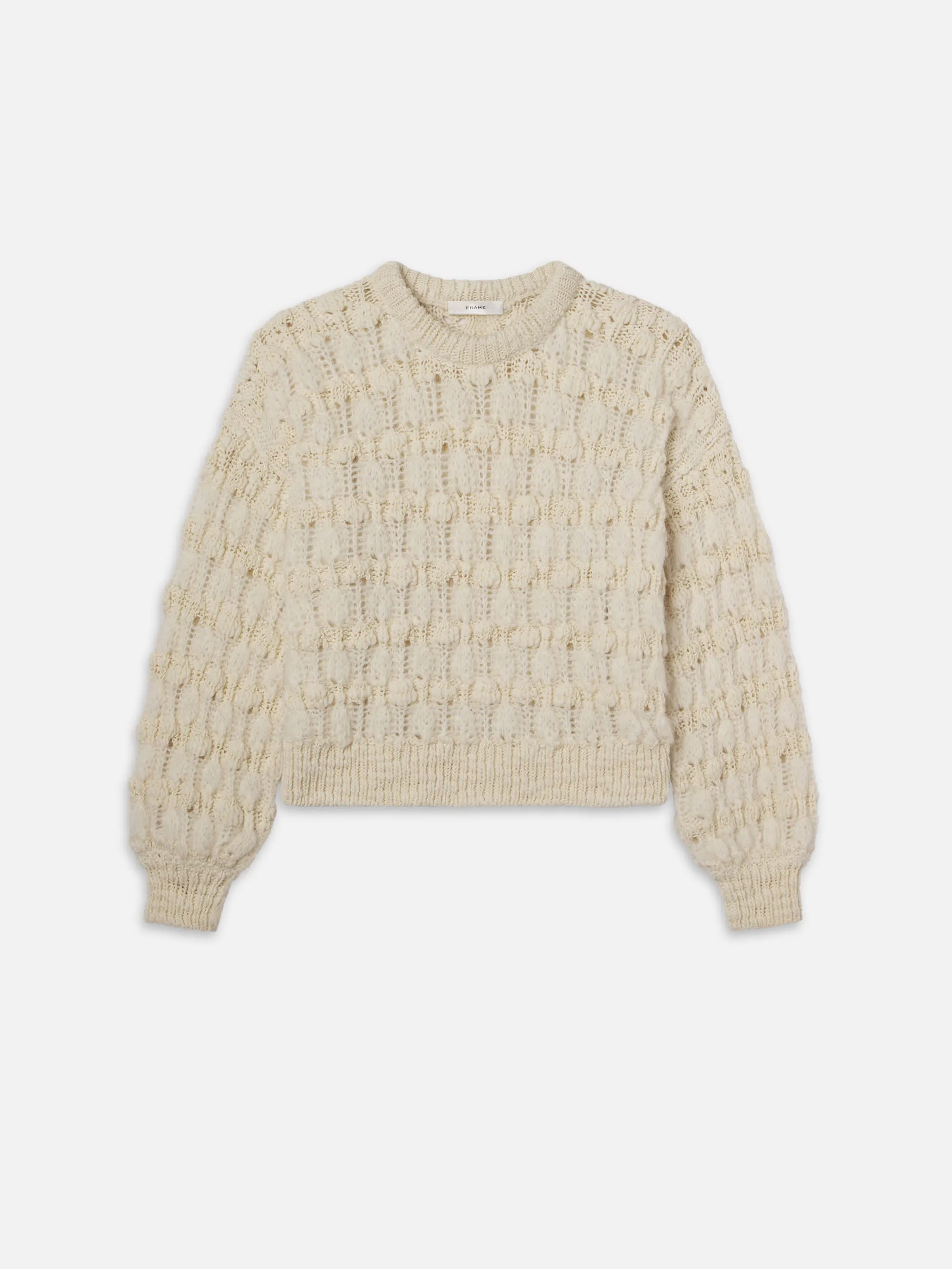 Popcorn Stripe Sweater -- Cream sold by Frame Denim