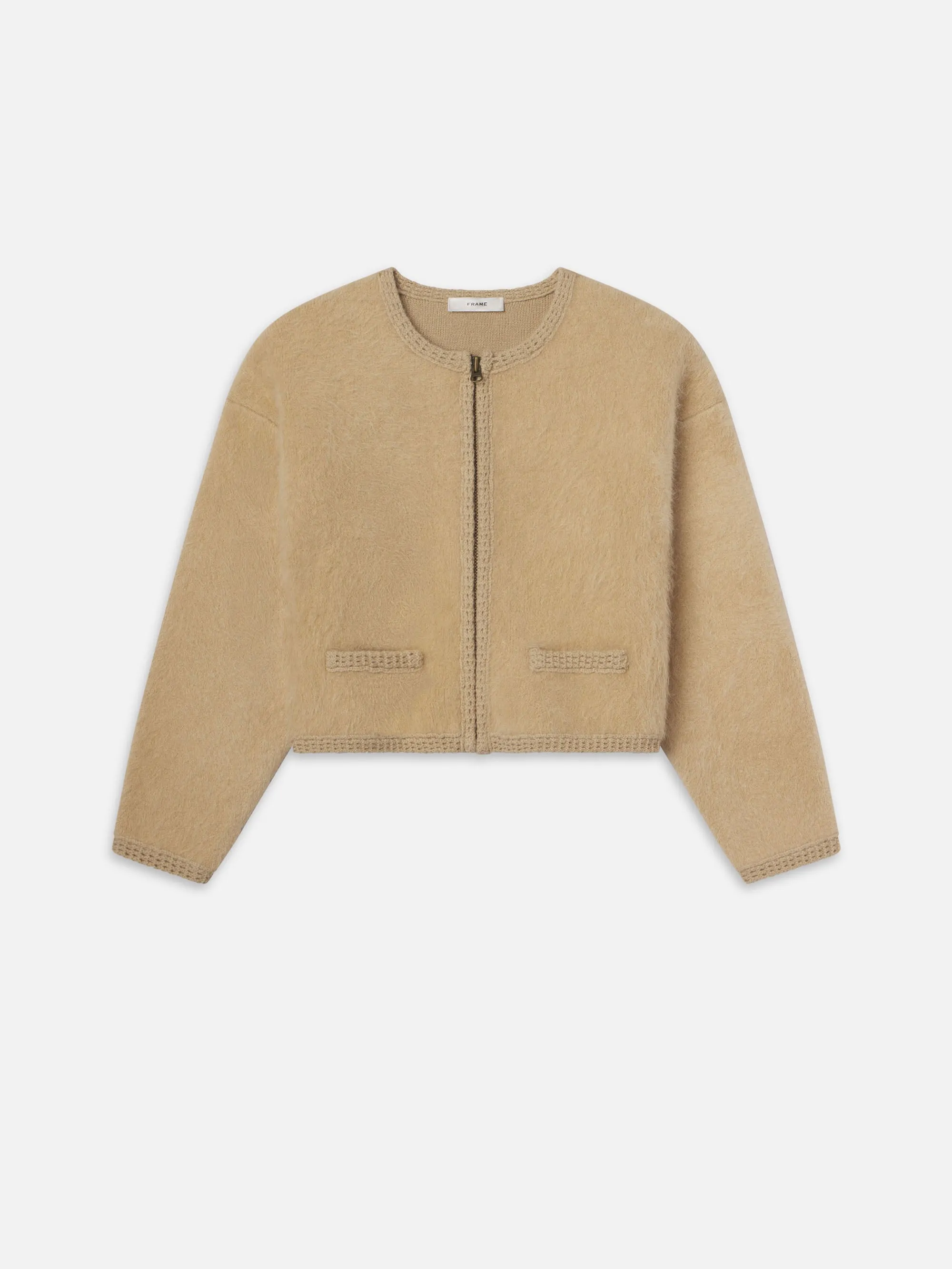 Lofty Crochet Cardi -- Wheat sold by Frame Denim