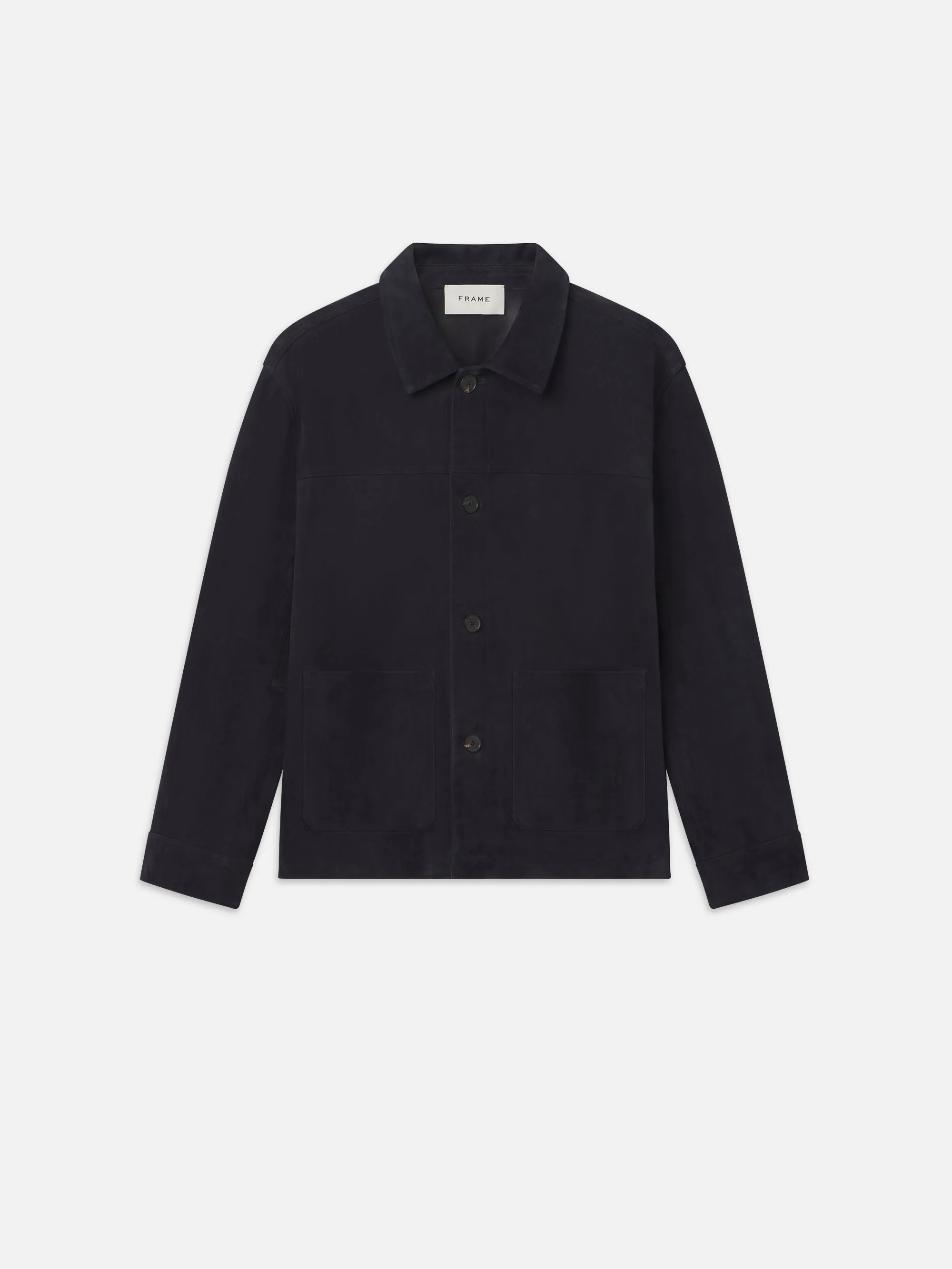 Unlined Suede Chore Coat -- Dark Navy sold by Frame Denim