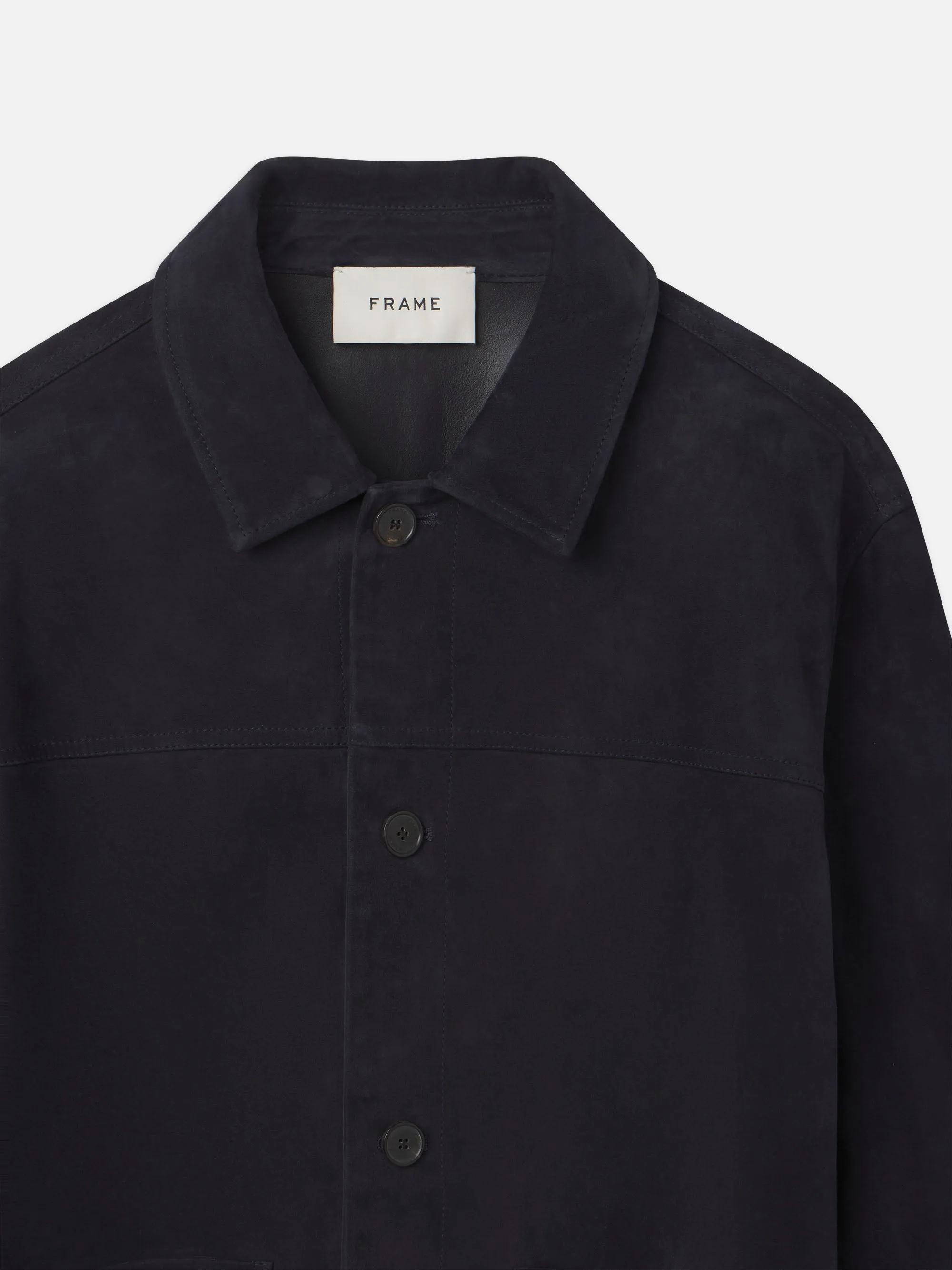 Unlined Suede Chore Coat -- Dark Navy sold by Frame Denim product image thumbnail 3