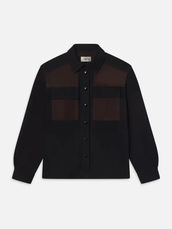 The Equestrian Shirt -- Trouble Suede sold by Frame Denim