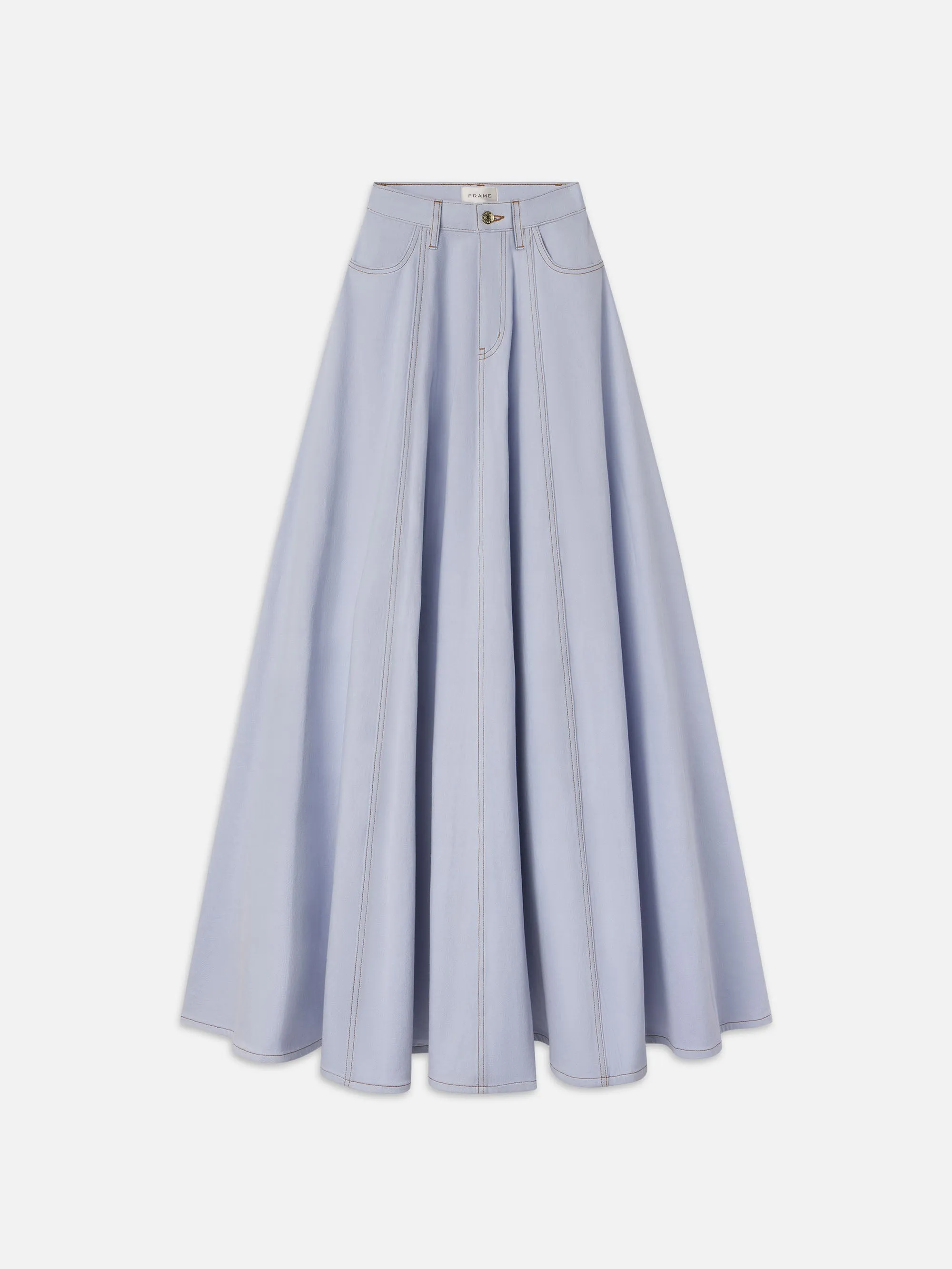 The Denim Ball Skirt -- Celeste sold by Frame Denim