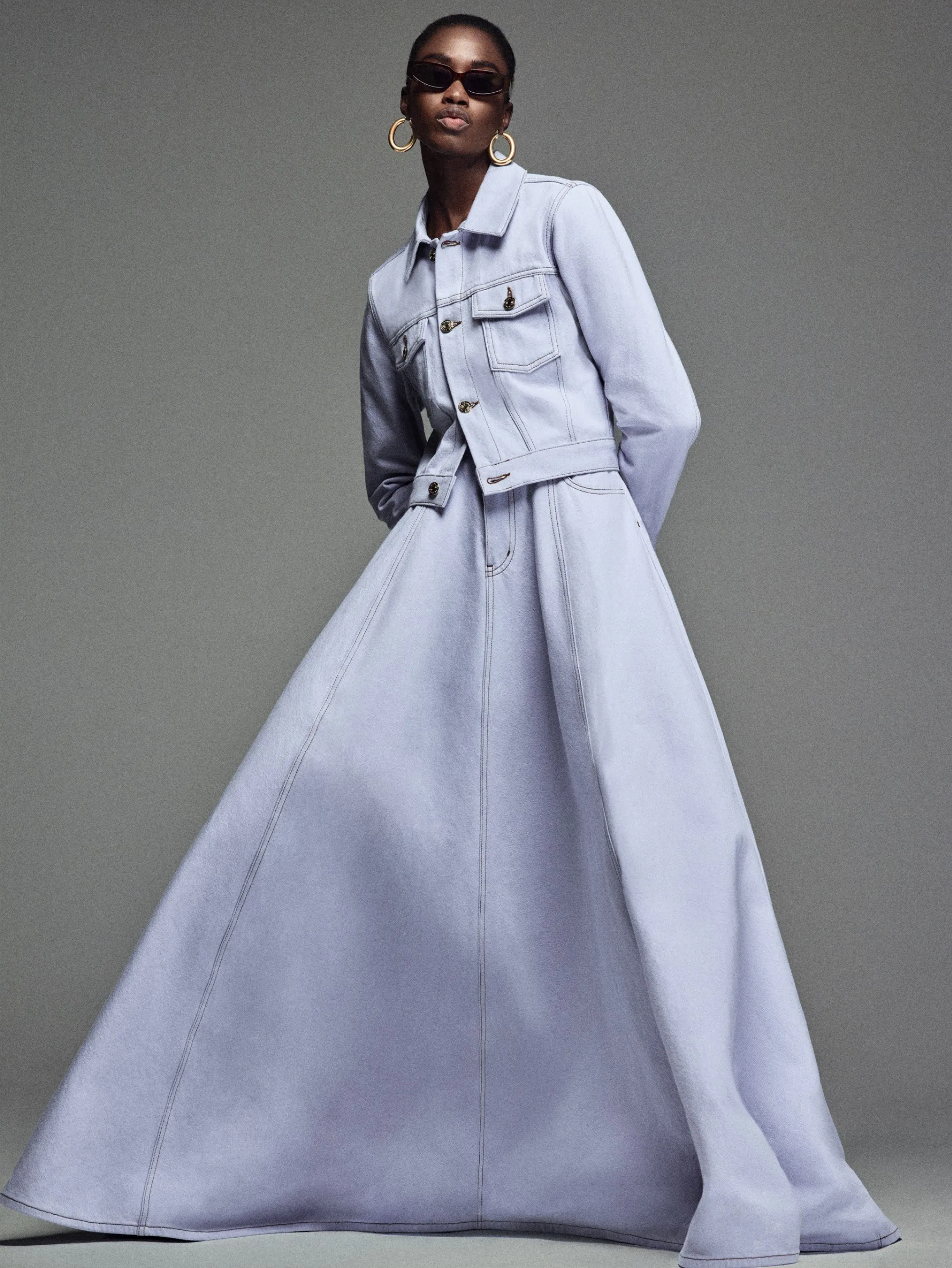 The Denim Ball Skirt -- Celeste sold by Frame Denim product image thumbnail 2