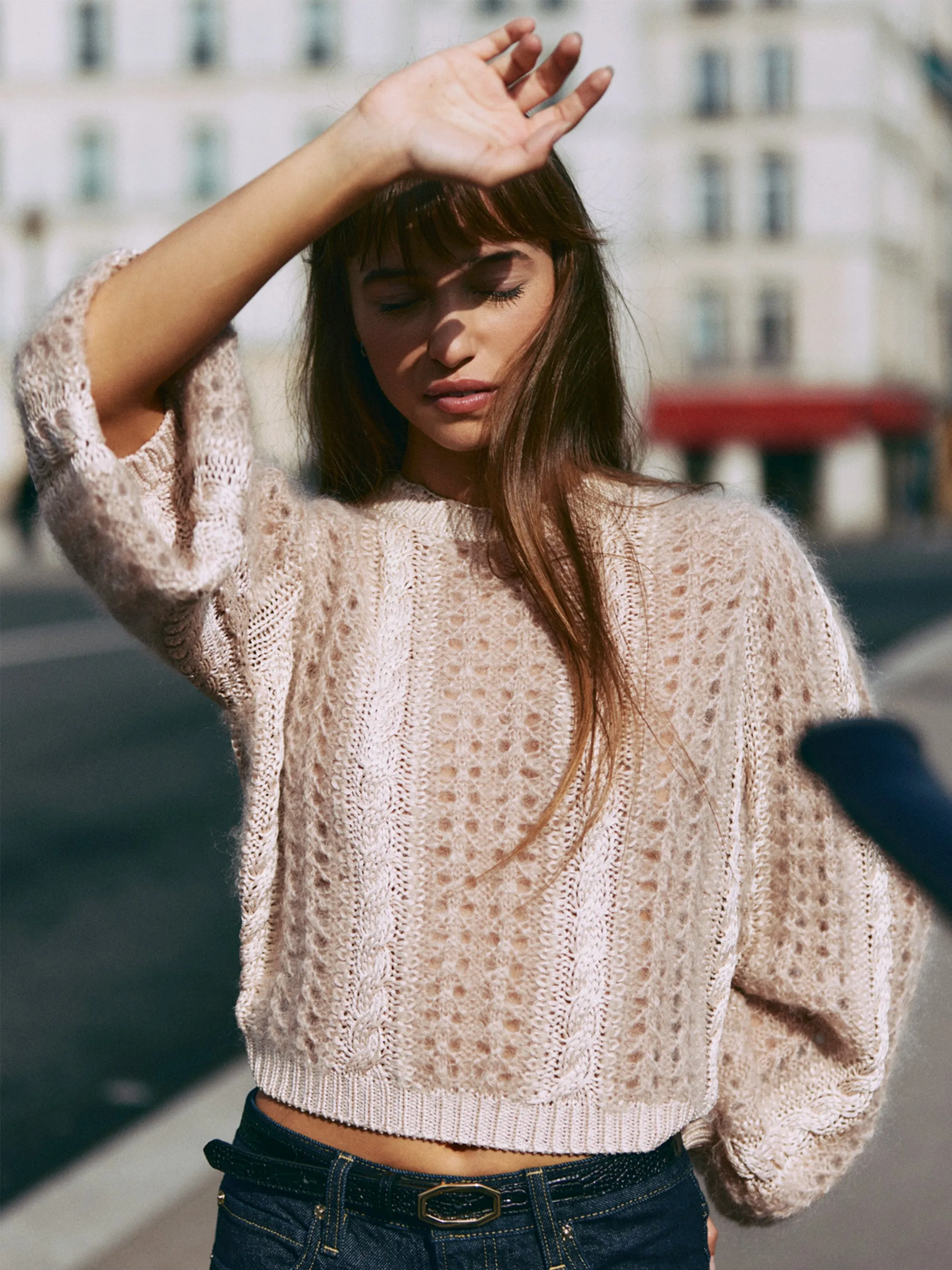 Femme Cable Mix Sweater -- Blush Multi sold by Frame Denim product image thumbnail 2