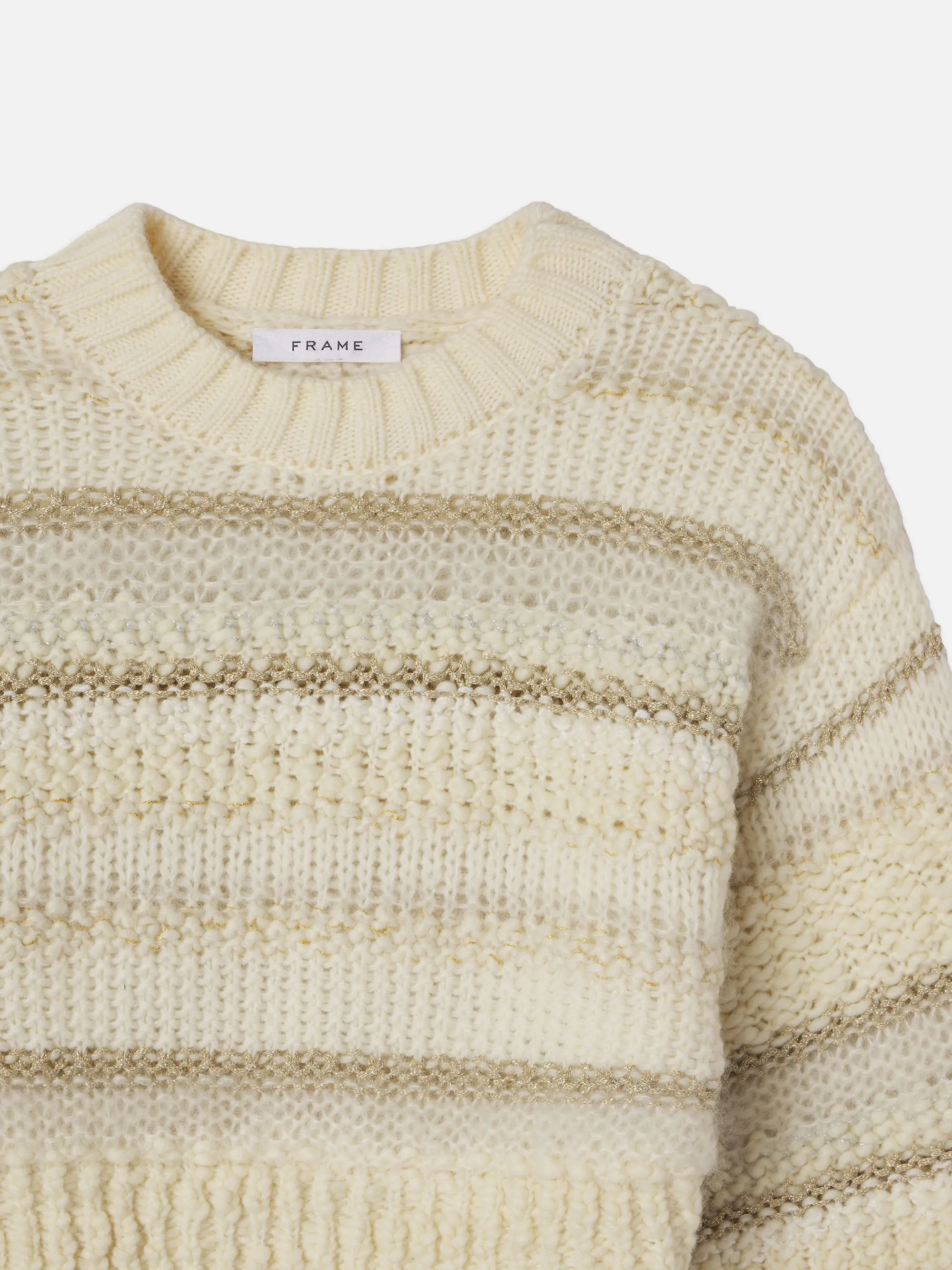 Textured Stripe Sweater -- Cream Multi sold by Frame Denim product image thumbnail 3