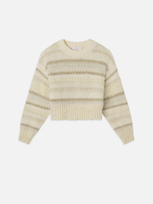 Textured Stripe Sweater -- Cream Multi sold by Frame Denim