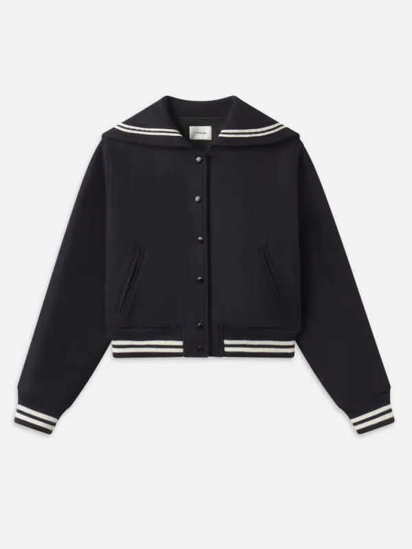 The Varsity Jacket -- Navy Multi sold by Frame Denim