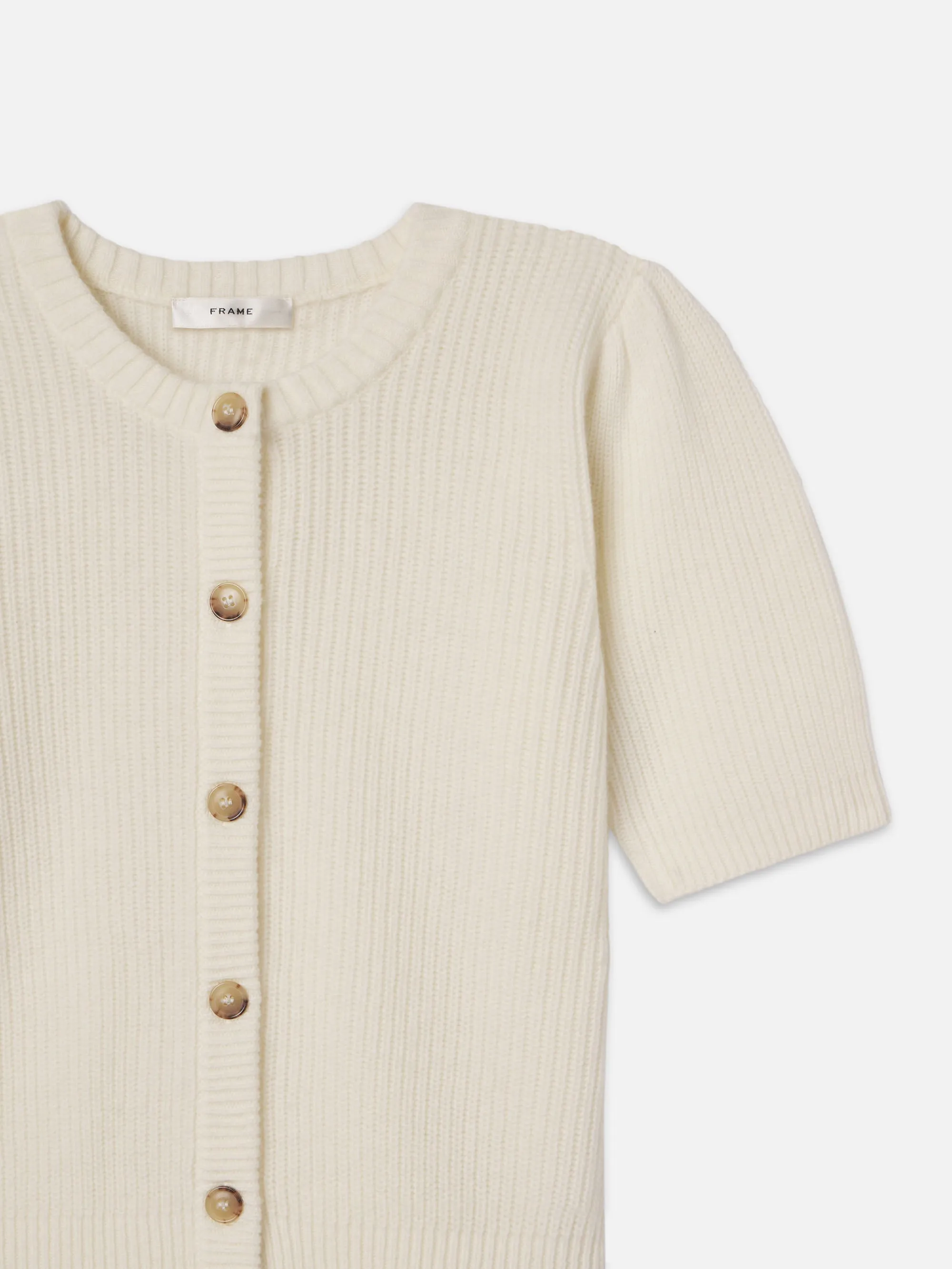 Shrunken Short Sleeve Cardi -- Cream sold by Frame Denim product image thumbnail 4