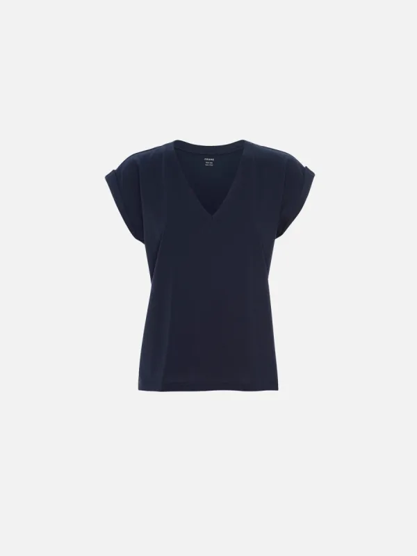 Easy V-Neck Tee -- Navy sold by Frame Denim