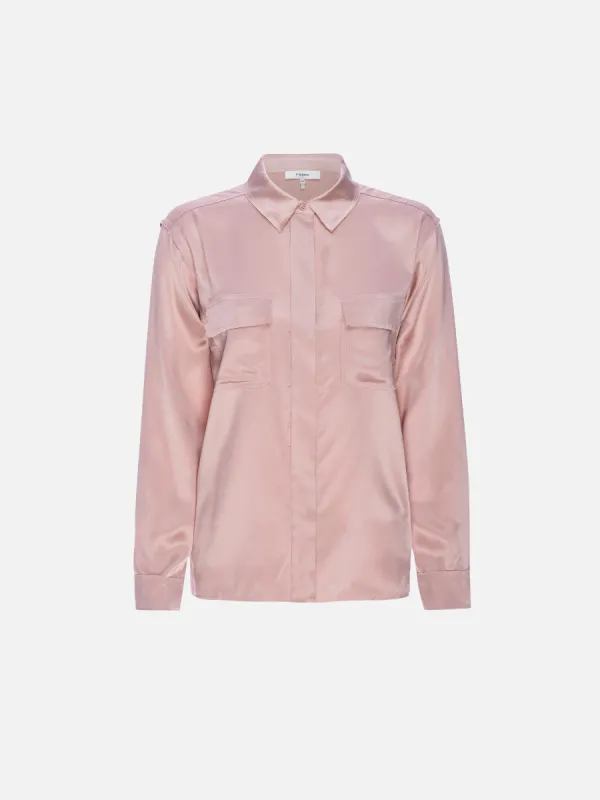 Raw Edge Double Pocket Shirt -- Peony sold by Frame Denim