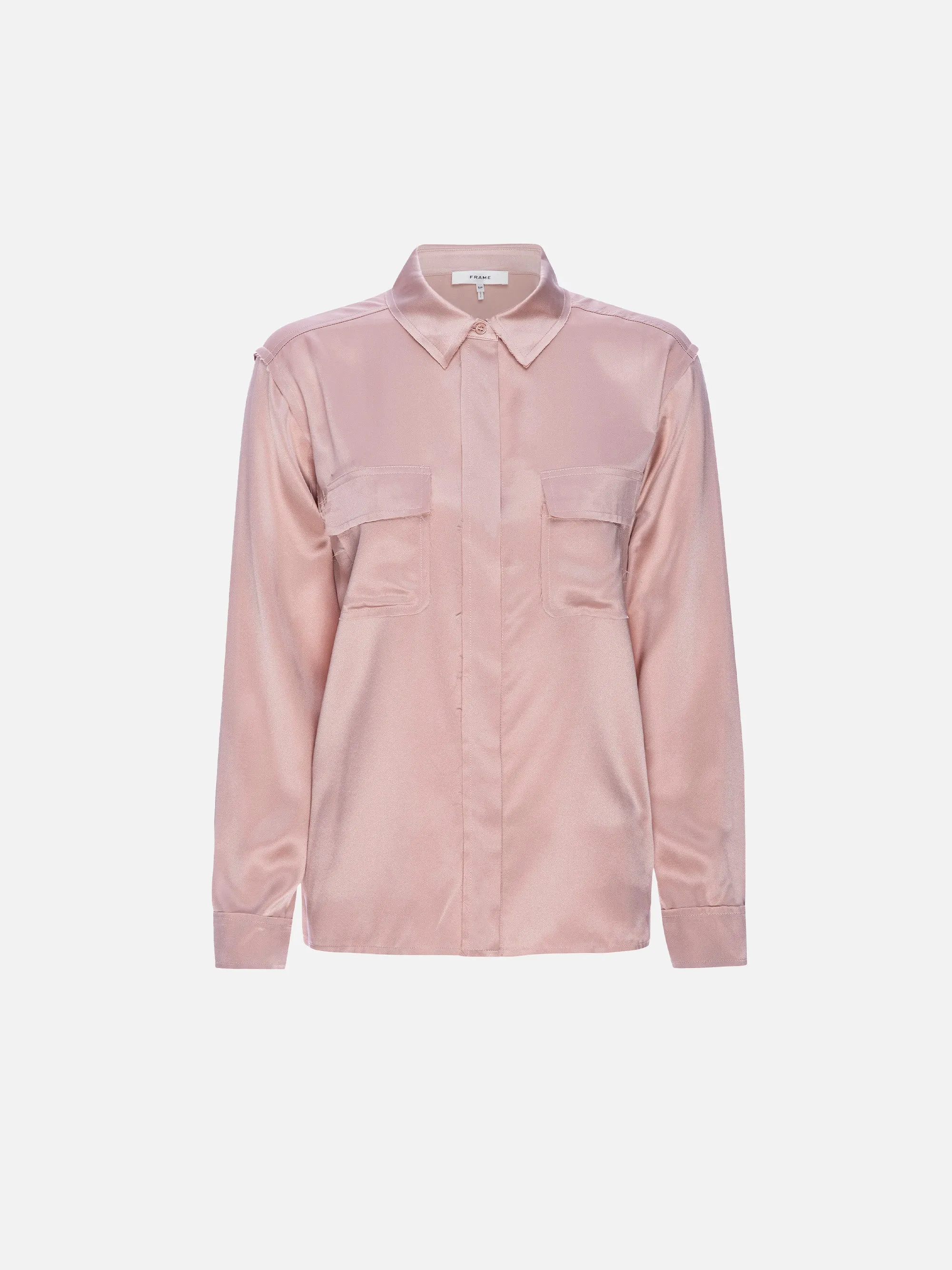 Raw Edge Double Pocket Shirt -- Peony sold by Frame Denim