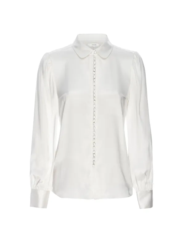Round Collar Shirt -- Cream sold by Frame Denim