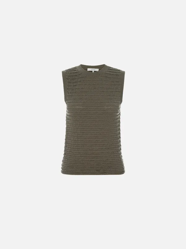 Smocked Sleeveless Sweater -- Sage sold by Frame Denim