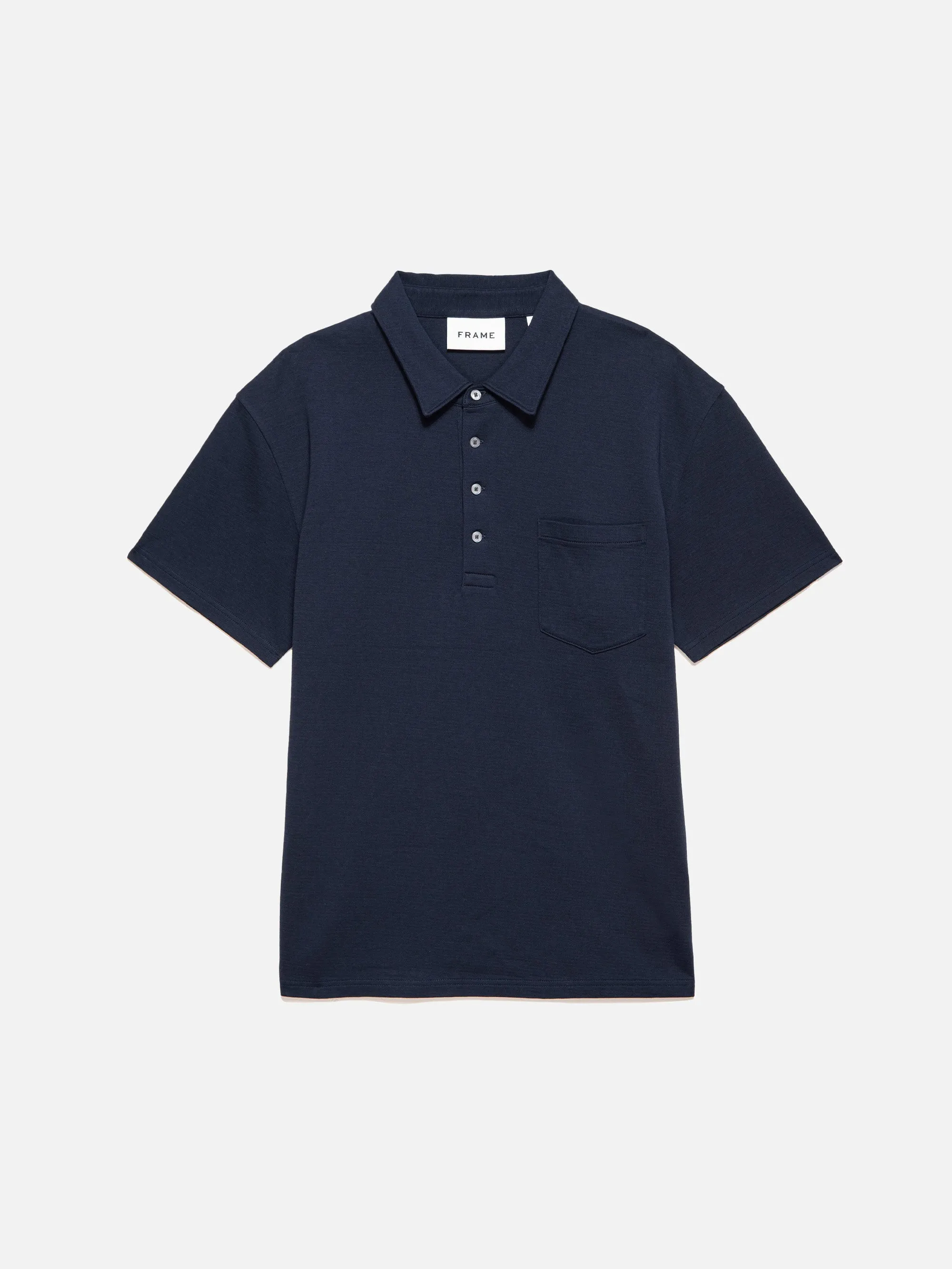 Duo Fold Polo -- Navy sold by Frame Denim