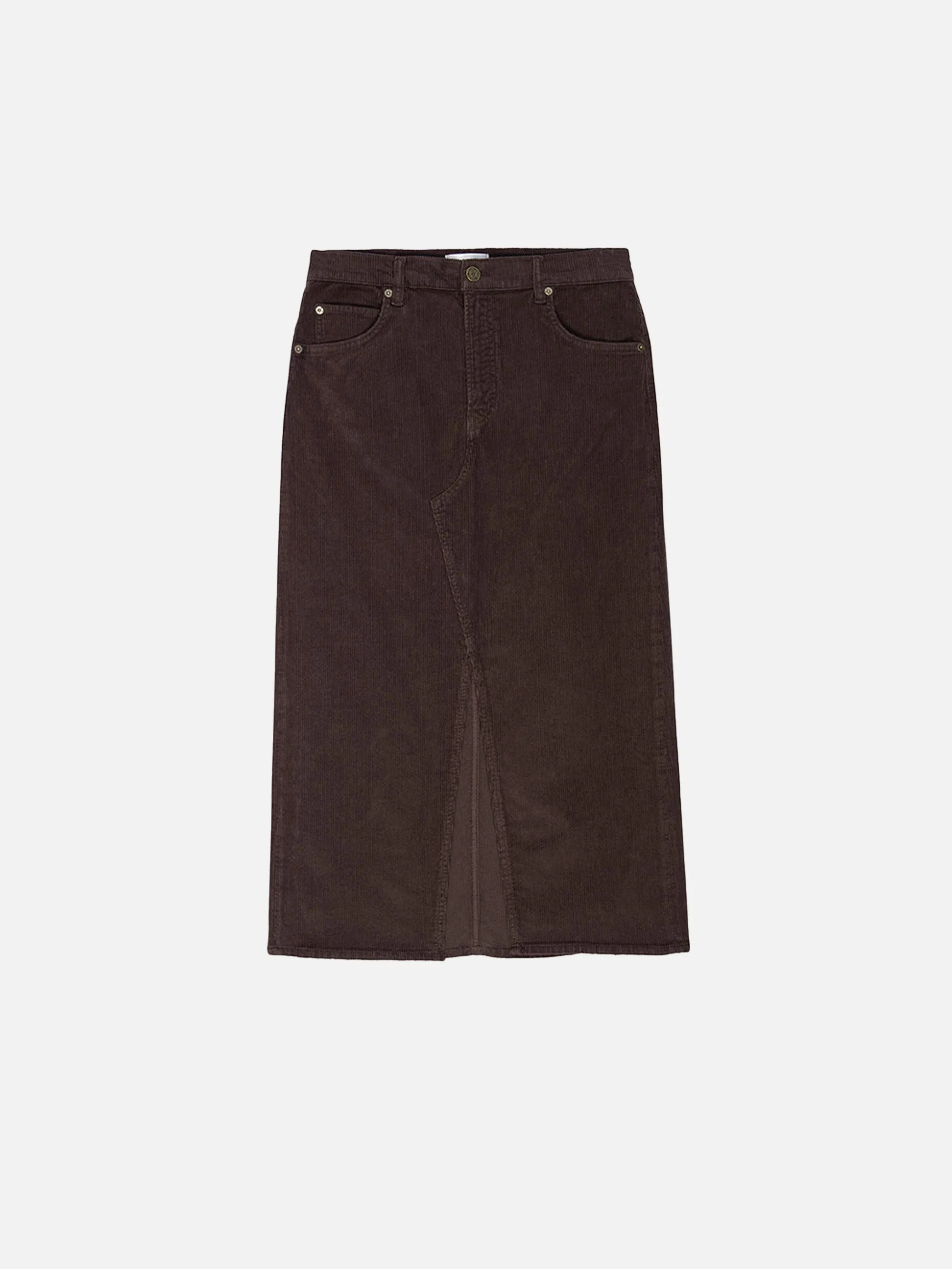 The Corduroy Midaxi Skirt -- Espresso sold by Frame Denim