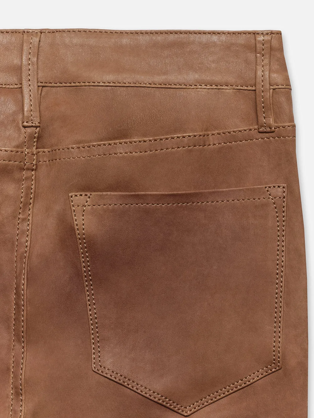 Leather Le Crop Mini Boot -- Tobacco sold by Frame Denim product image thumbnail 3