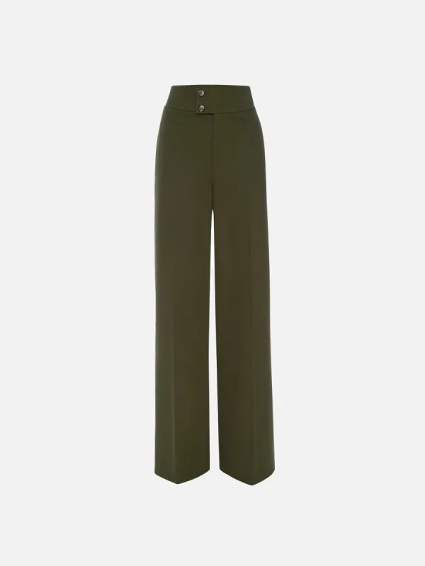 Le Hardy Wide Leg Trouser -- Rich Military made by Frame Denim