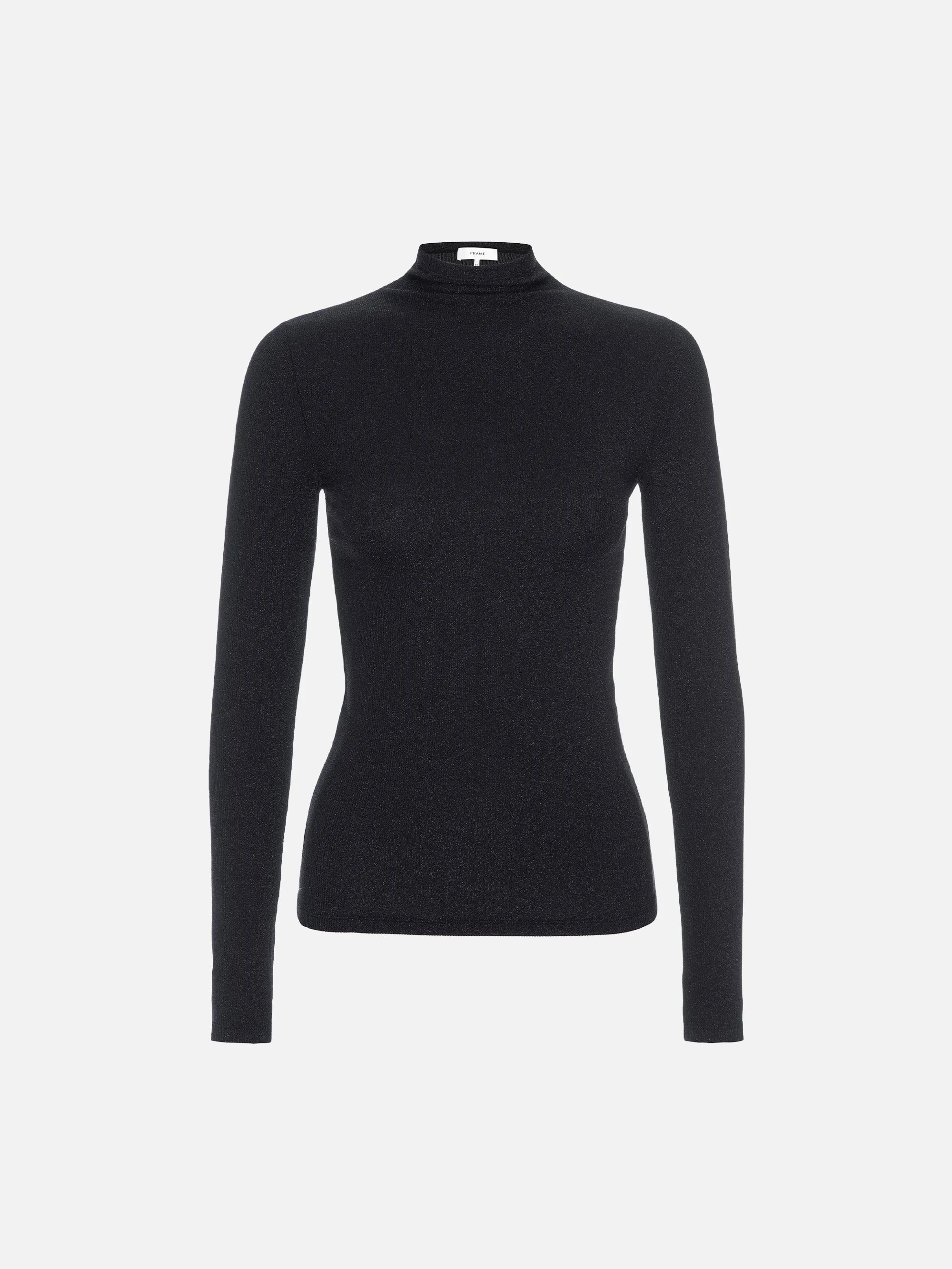 Lurex Turtleneck Top -- Black sold by Frame Denim