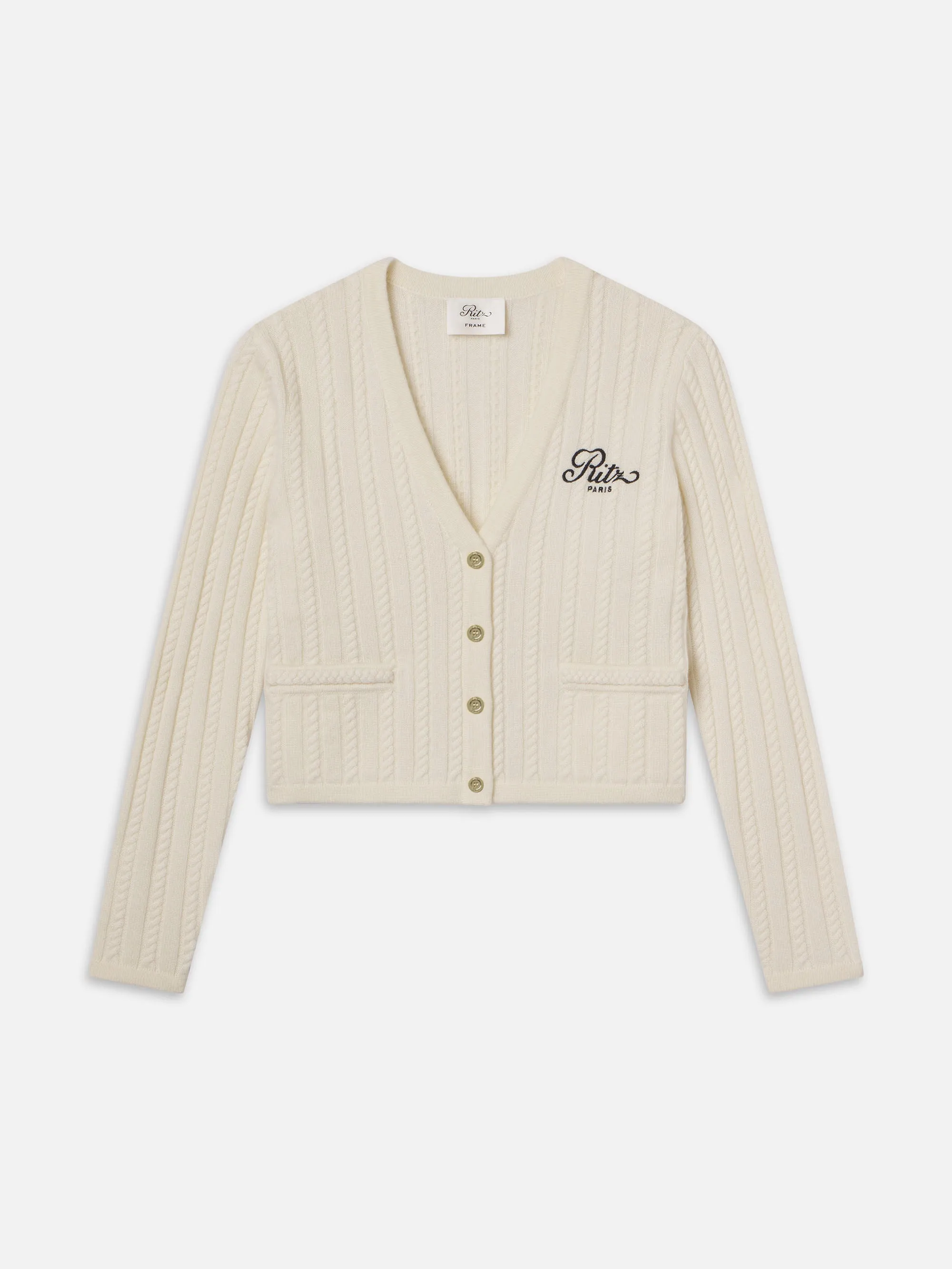 Ritz Cable Cardigan -- Cream sold by Frame Denim