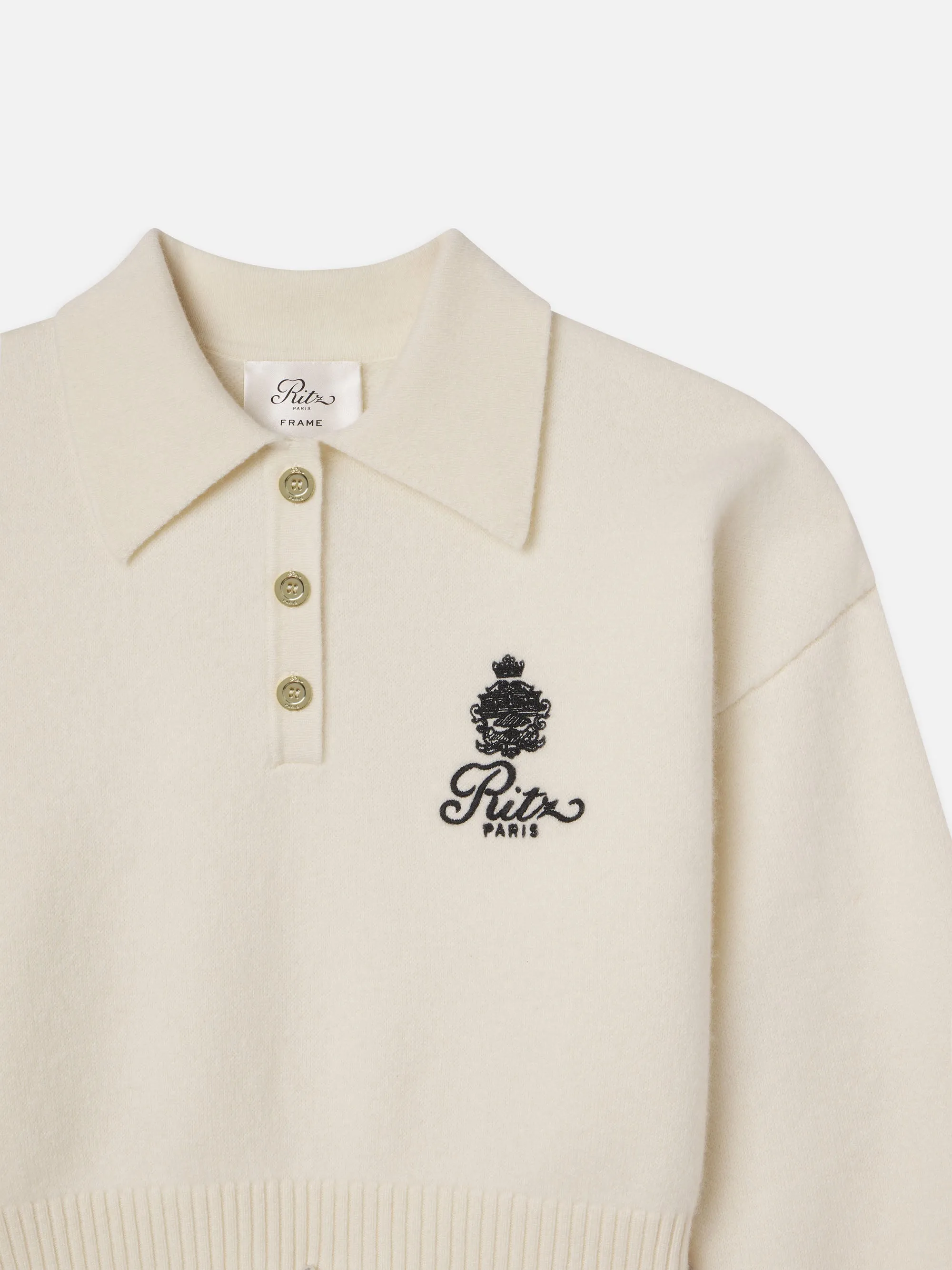 Ritz Women's Crest Cashmere Sweater -- Cream sold by Frame Denim product image thumbnail 4