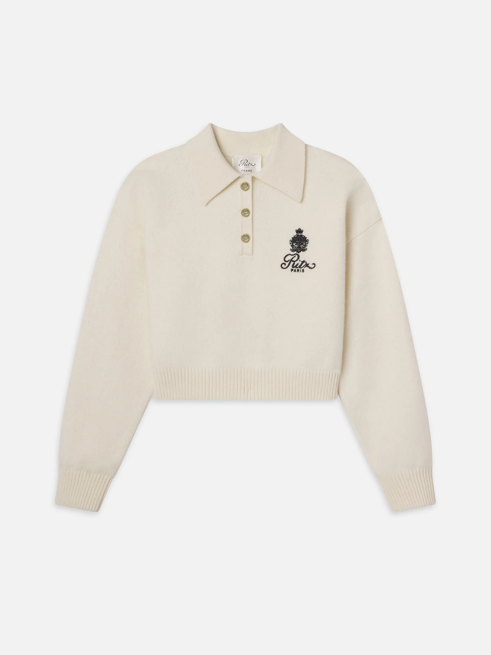 Ritz Women's Crest Cashmere Sweater -- Cream sold by Frame Denim