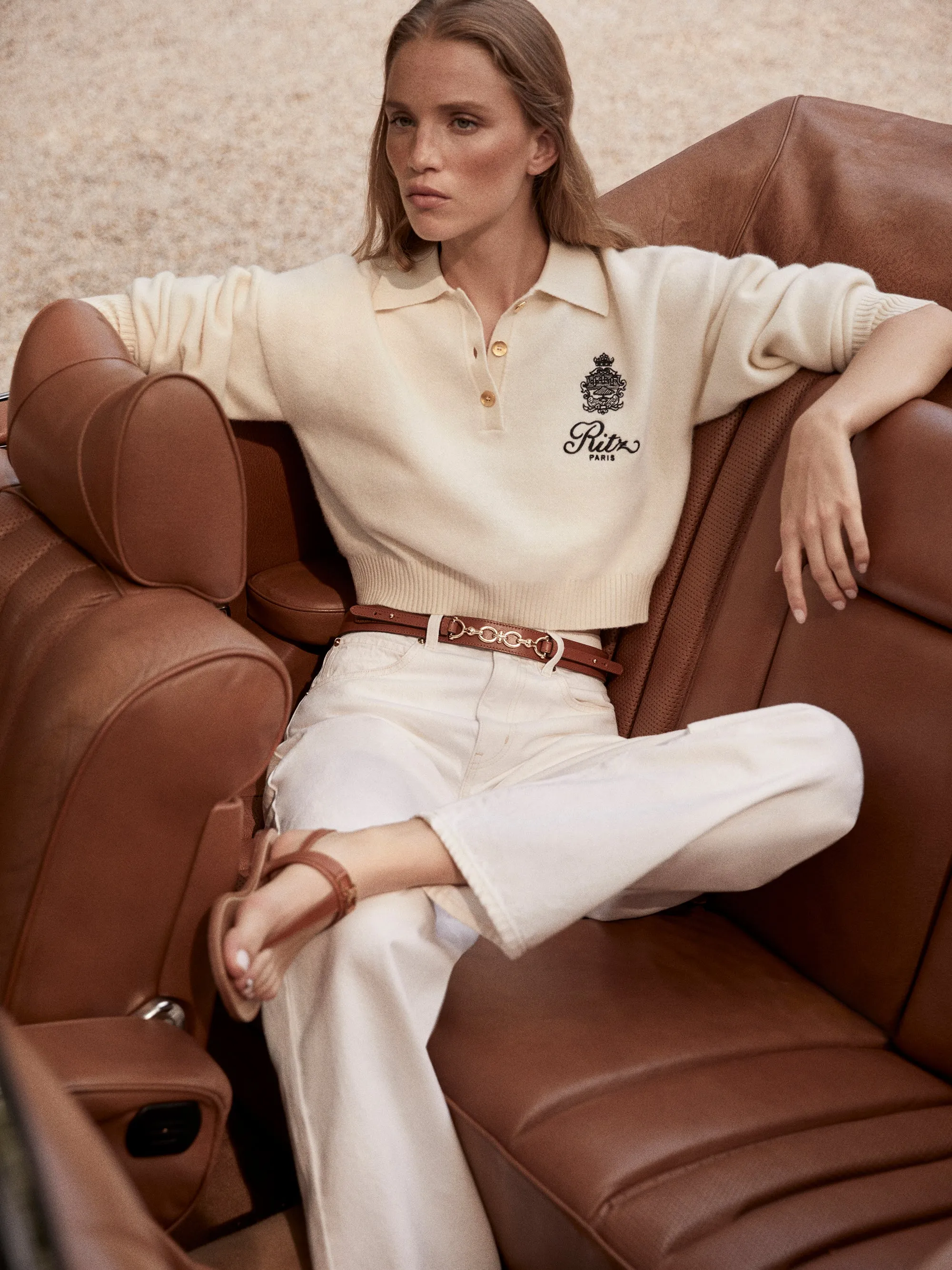 Ritz Women's Crest Cashmere Sweater -- Cream sold by Frame Denim product image thumbnail 2
