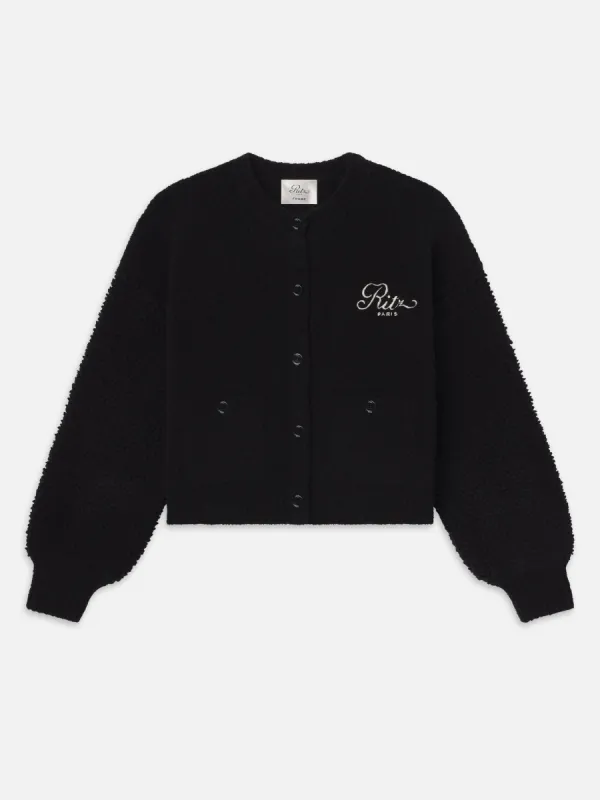 Ritz Mixed Stitch Sweater -- Black sold by Frame Denim