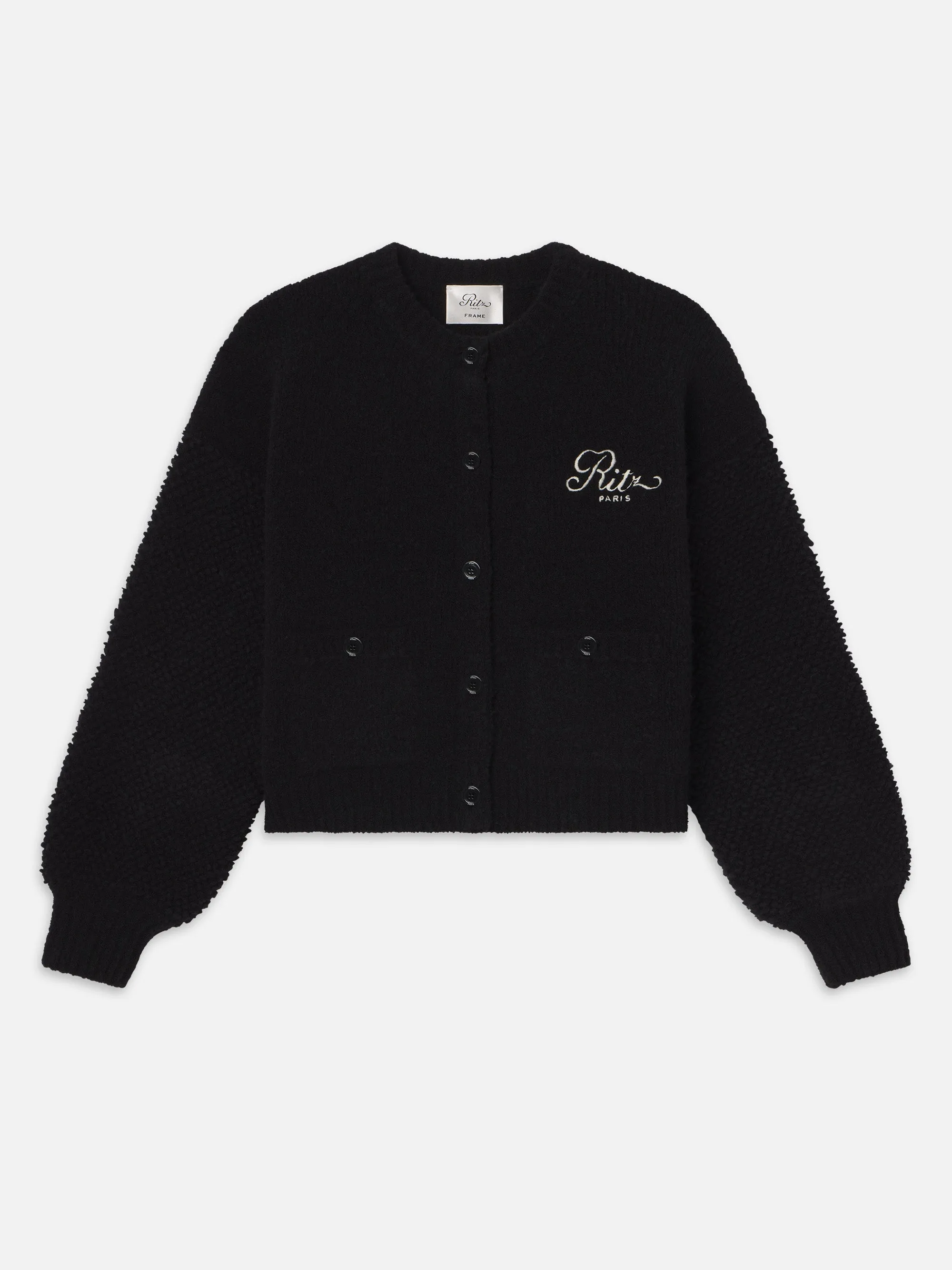 Ritz Mixed Stitch Sweater -- Black sold by Frame Denim