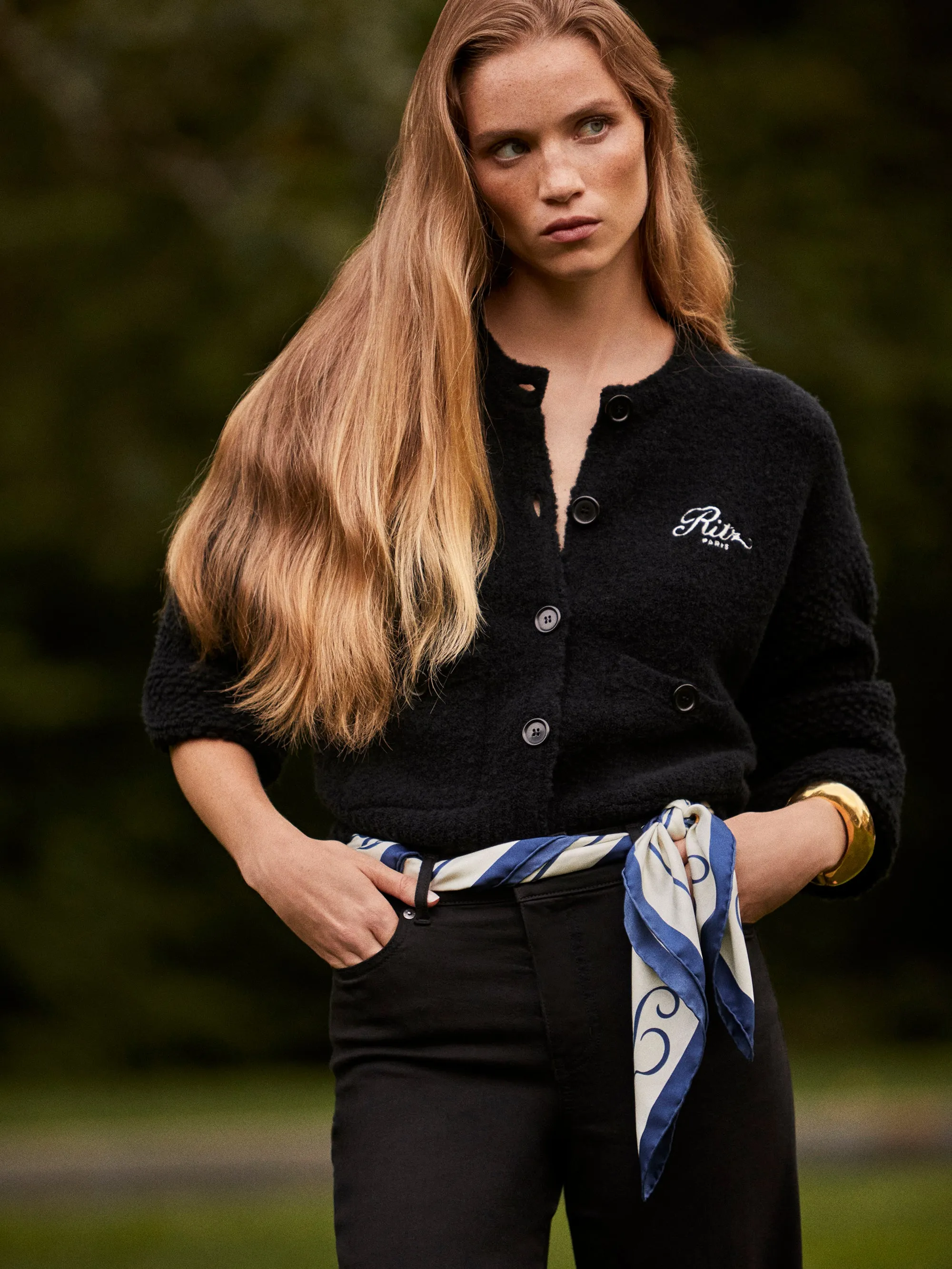 Ritz Mixed Stitch Sweater -- Black sold by Frame Denim product image thumbnail 2