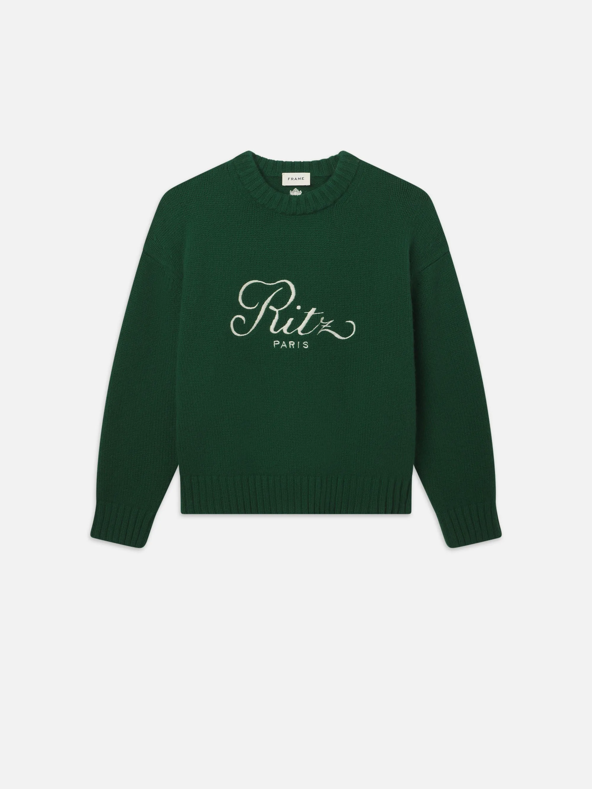 Ritz Unisex Cashmere Sweater -- Hunter Green sold by Frame Denim