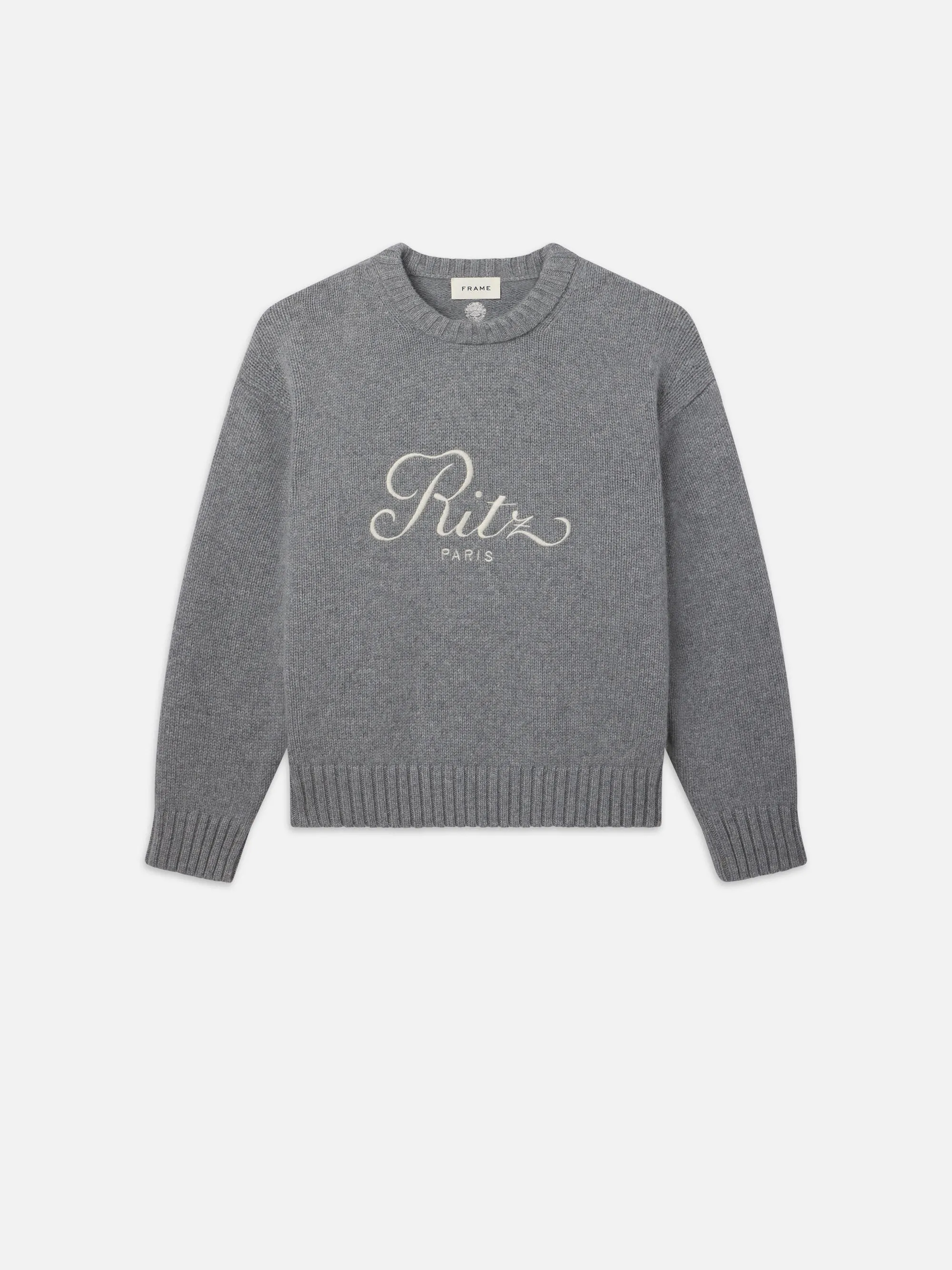 Ritz Unisex Cashmere Sweater -- Grey Melange sold by Frame Denim