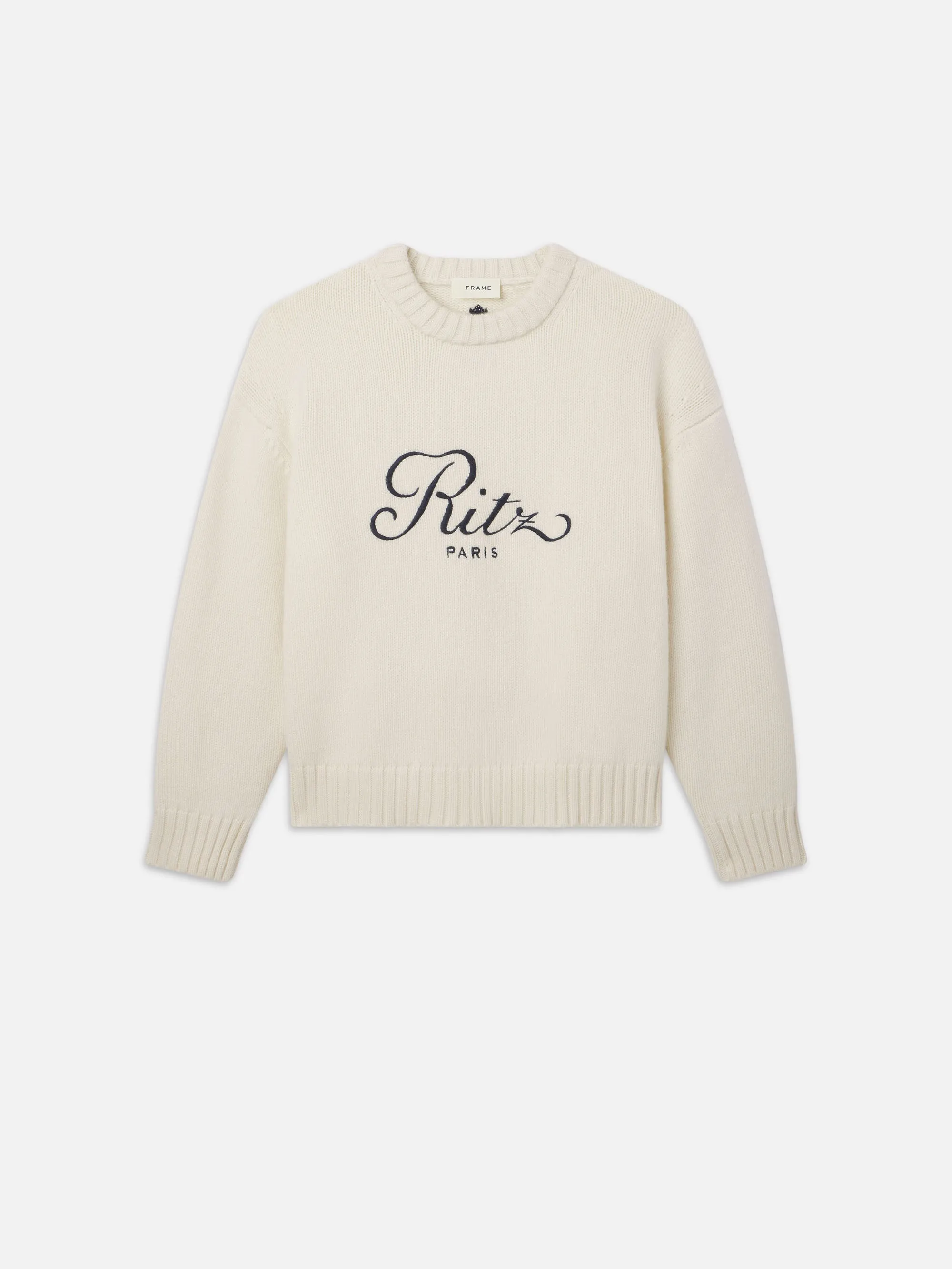 Ritz Unisex Cashmere Sweater -- Cream sold by Frame Denim