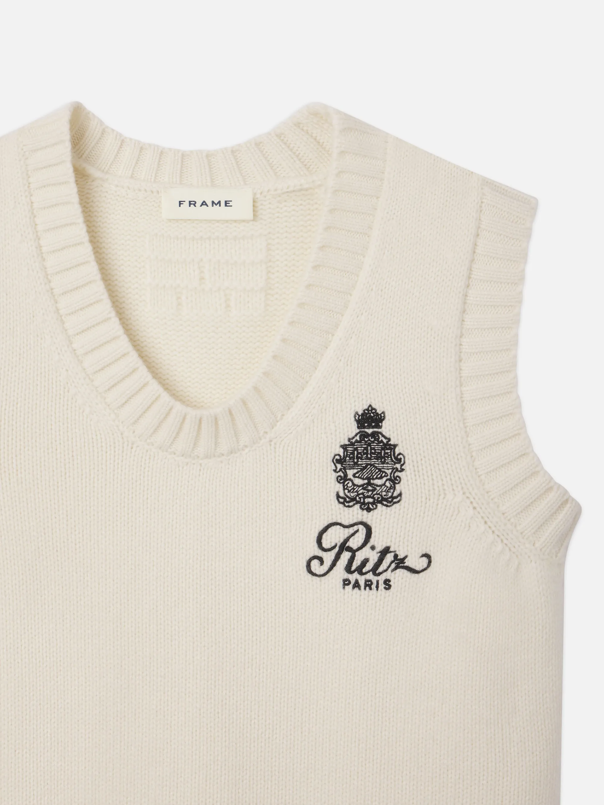 Ritz Men's Cashmere Sweater Vest -- Cream sold by Frame Denim product image thumbnail 3
