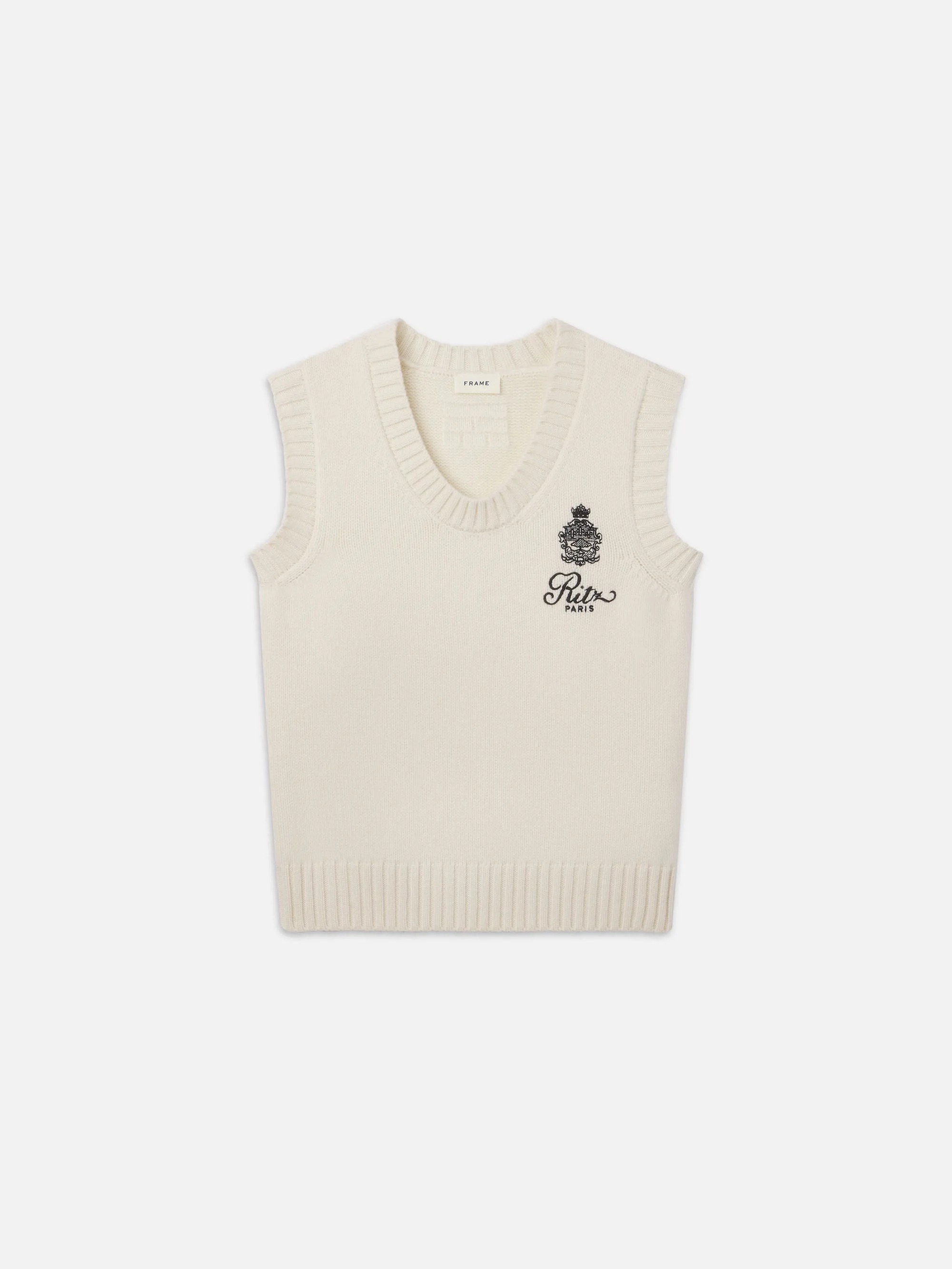 Ritz Men's Cashmere Sweater Vest -- Cream sold by Frame Denim